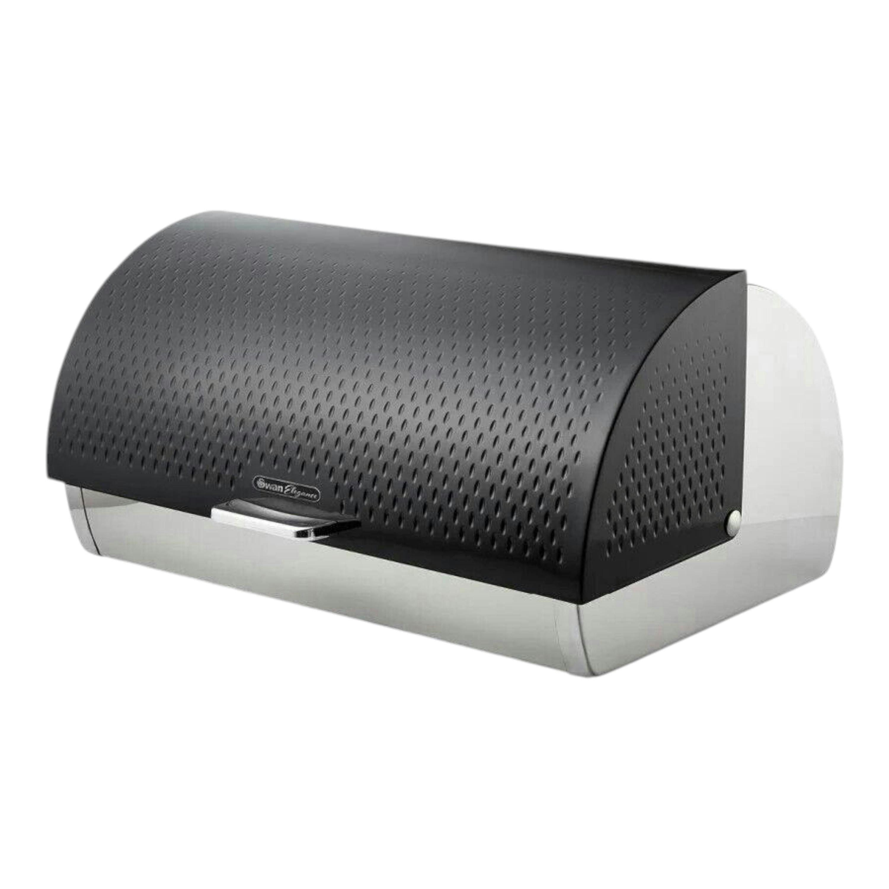 Swan Elegance Black Breadbin Textured Gloss Finish & Steel Accents SWKA18532BLK , view 1 of 1