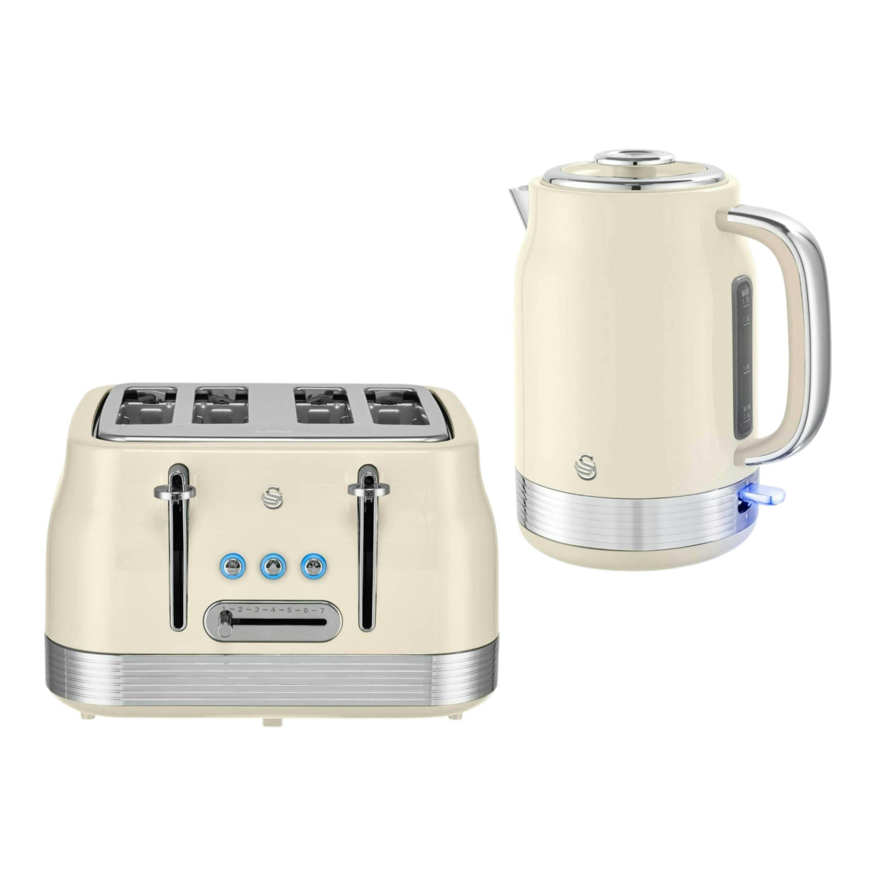 Swan Retro Revive Chantilly Cream Jug 1.7L Kettle & 4 Slice Toaster Kitchen Set , view 1 of 1