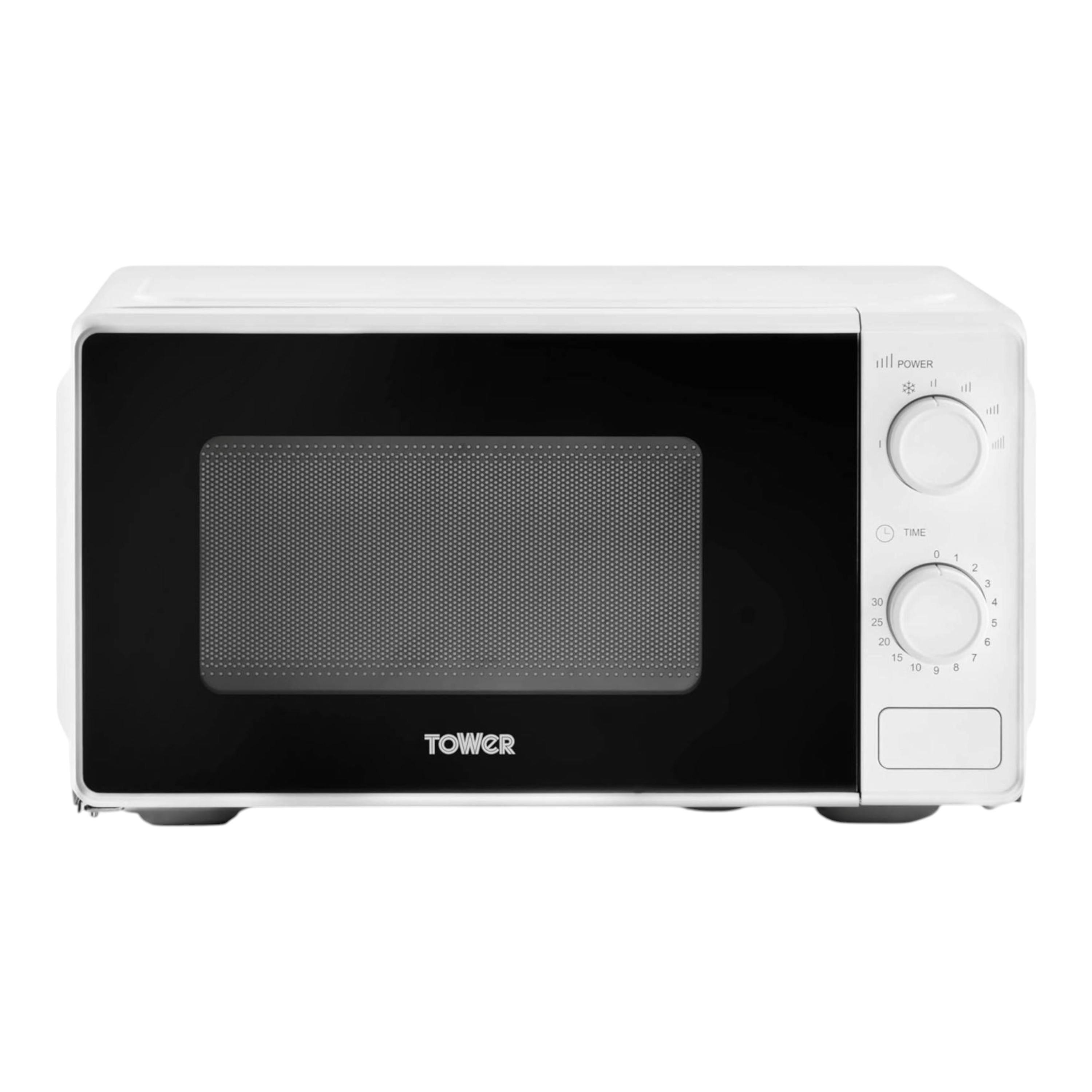 Tower Microwave White 20L 800W 5 Power Levels Defrost Function T24044WHT , view 1 of 1