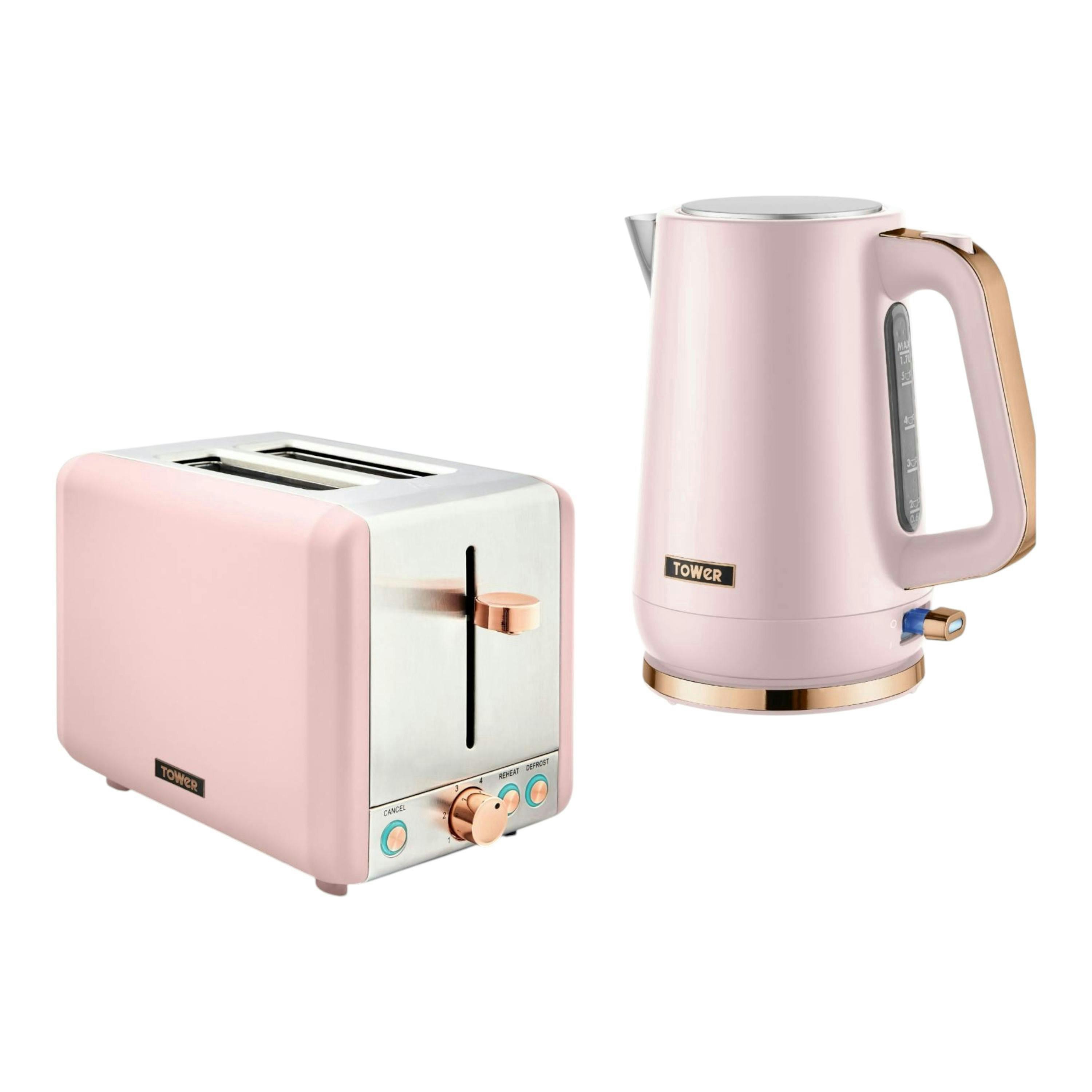 Tower Cavaletto Pink 1.7L Jug Kettle & 2 Slice Toaster Matching Kitchen Set , view 1 of 1