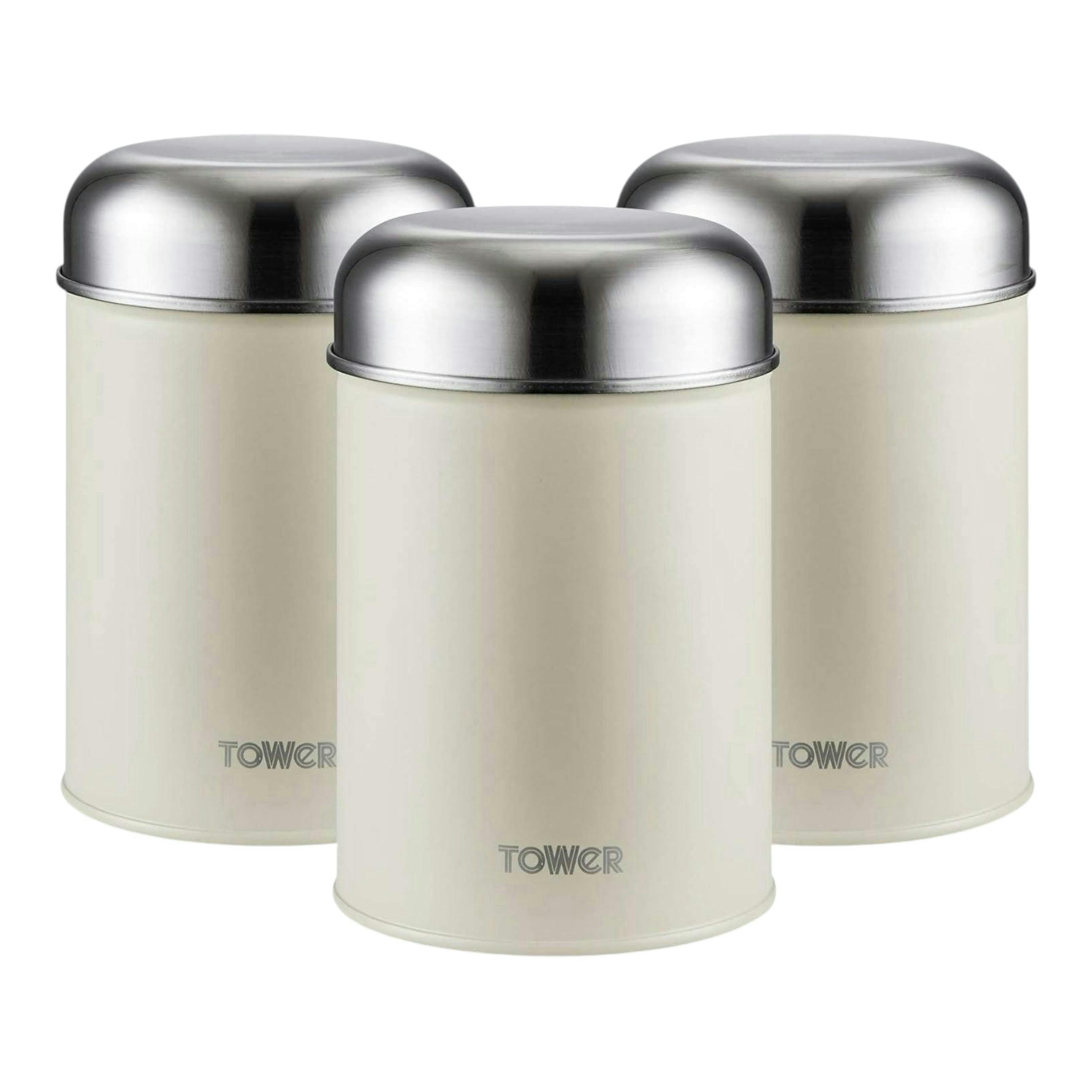 Tower Infinity Tea Coffee Sugar Canisters Set in Pebble Kitchen Storage T826101PEB , view 1 of 1