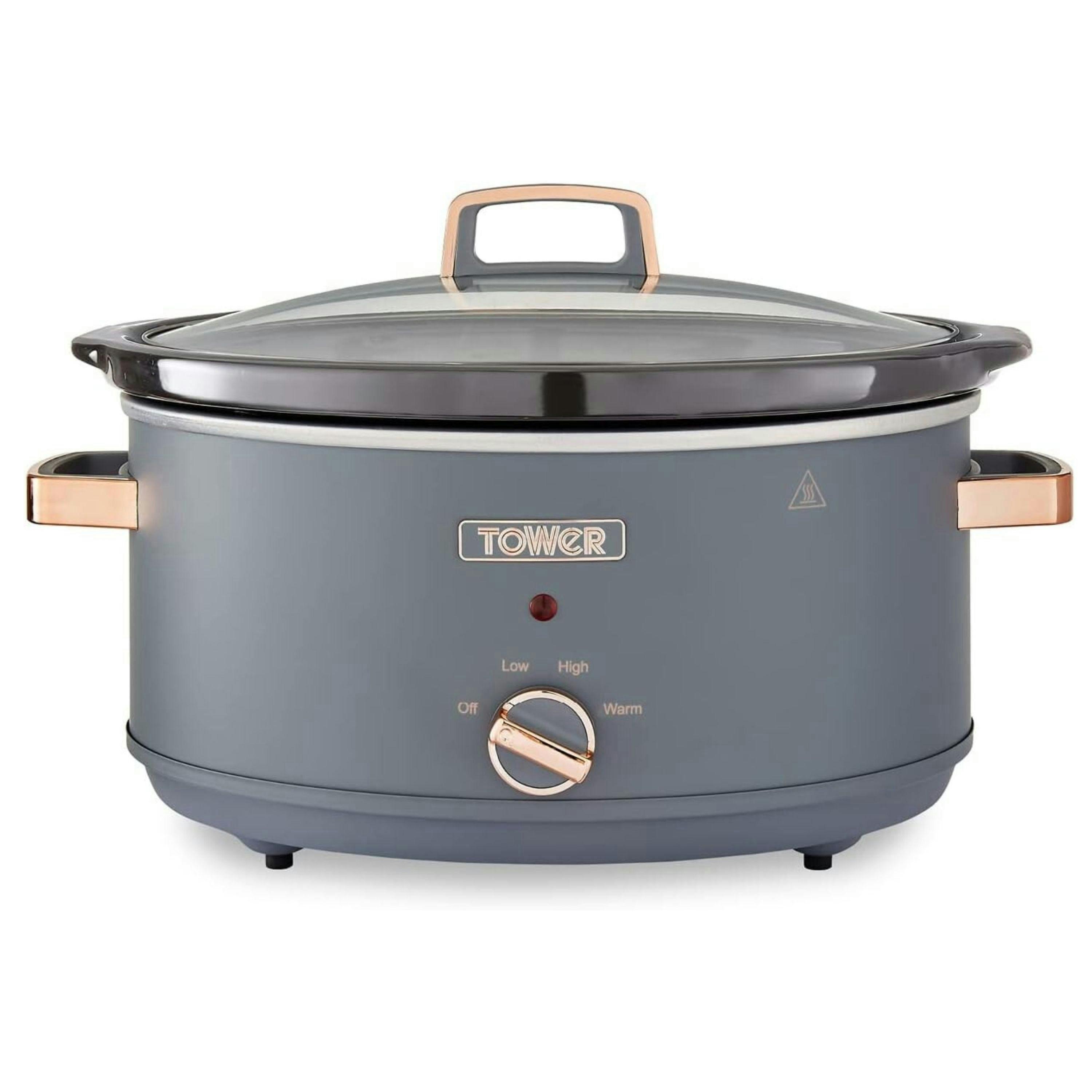 Tower Cavaletto 6.5L Large Slow Cooker Grey & Rose Gold Ultra Energy Efficient , view 1 of 1