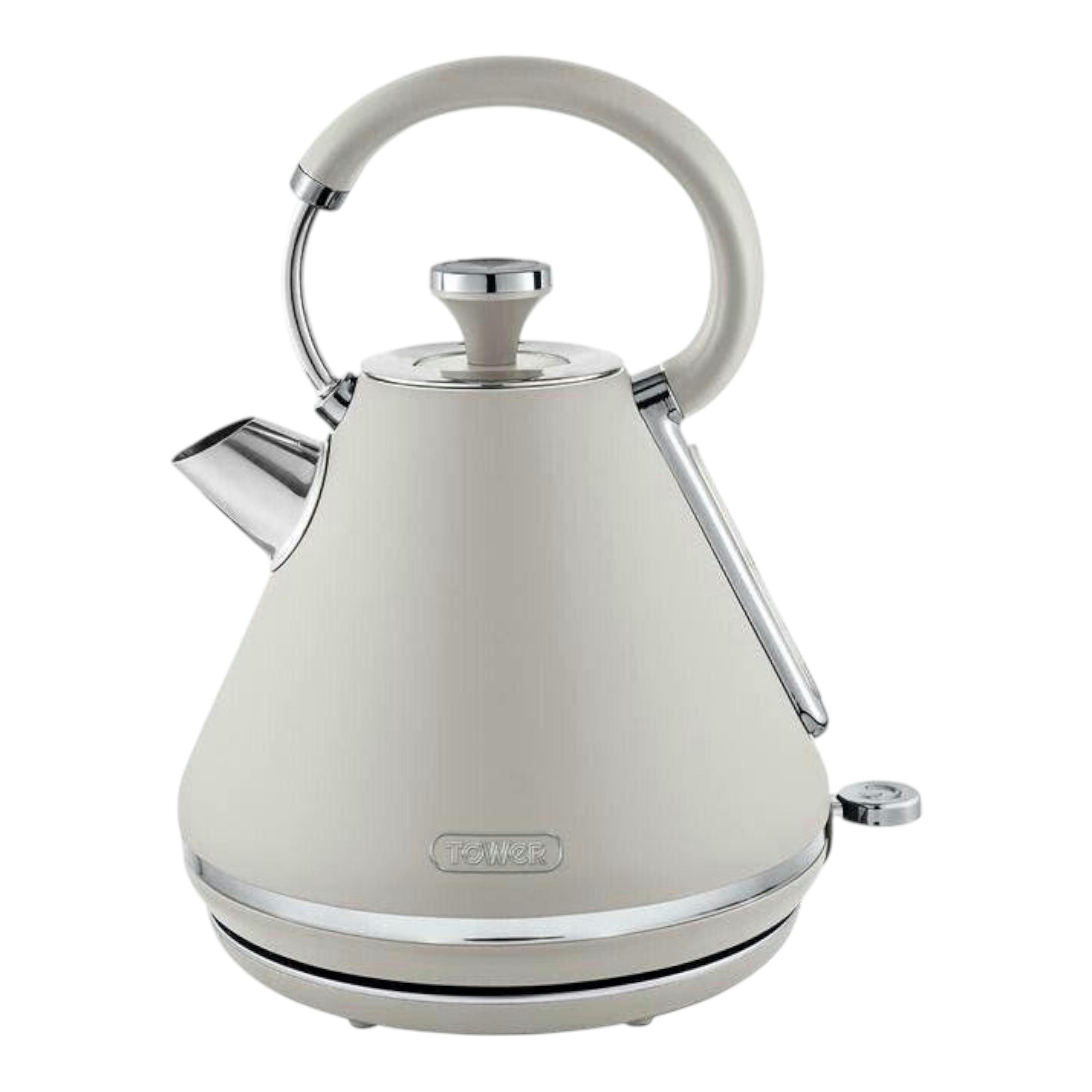 Tower Cavaletto 1.7L 3KW Pyramid Kettle in Latte with Chrome Accents T10044MSH , view 1 of 1