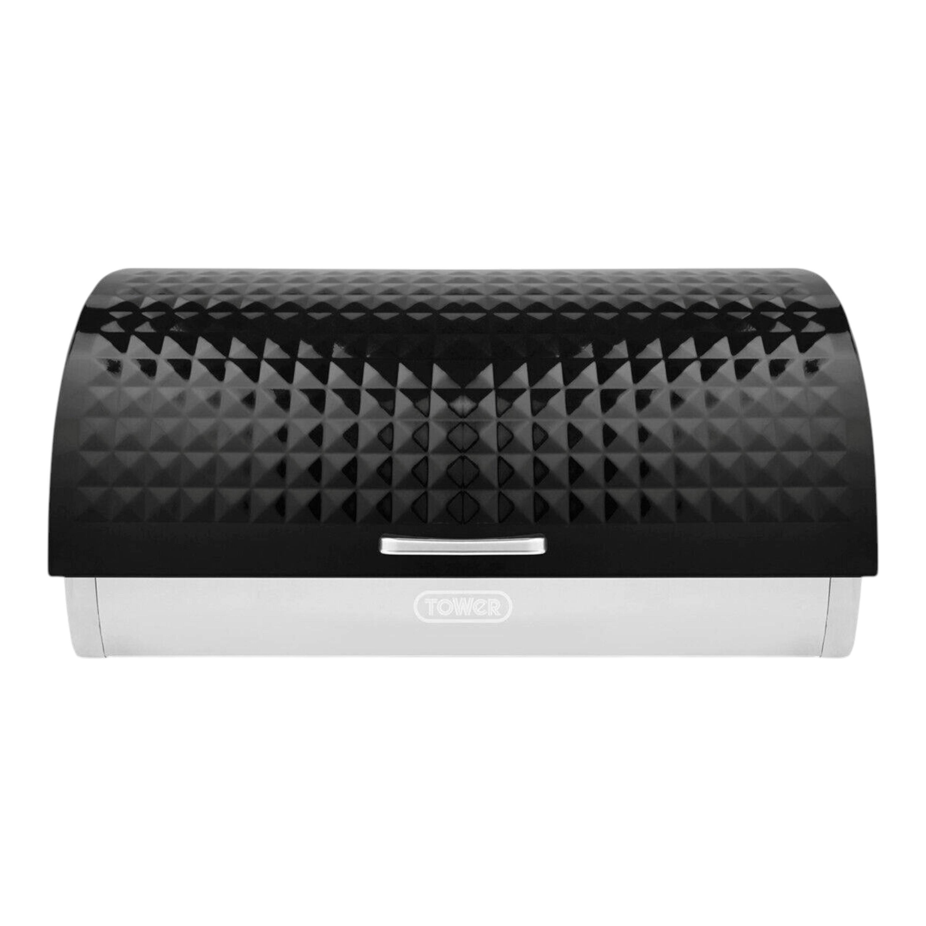 Tower Solitaire Black Breadbin with Embossed Diamond Design T826206BLK , view 1 of 1