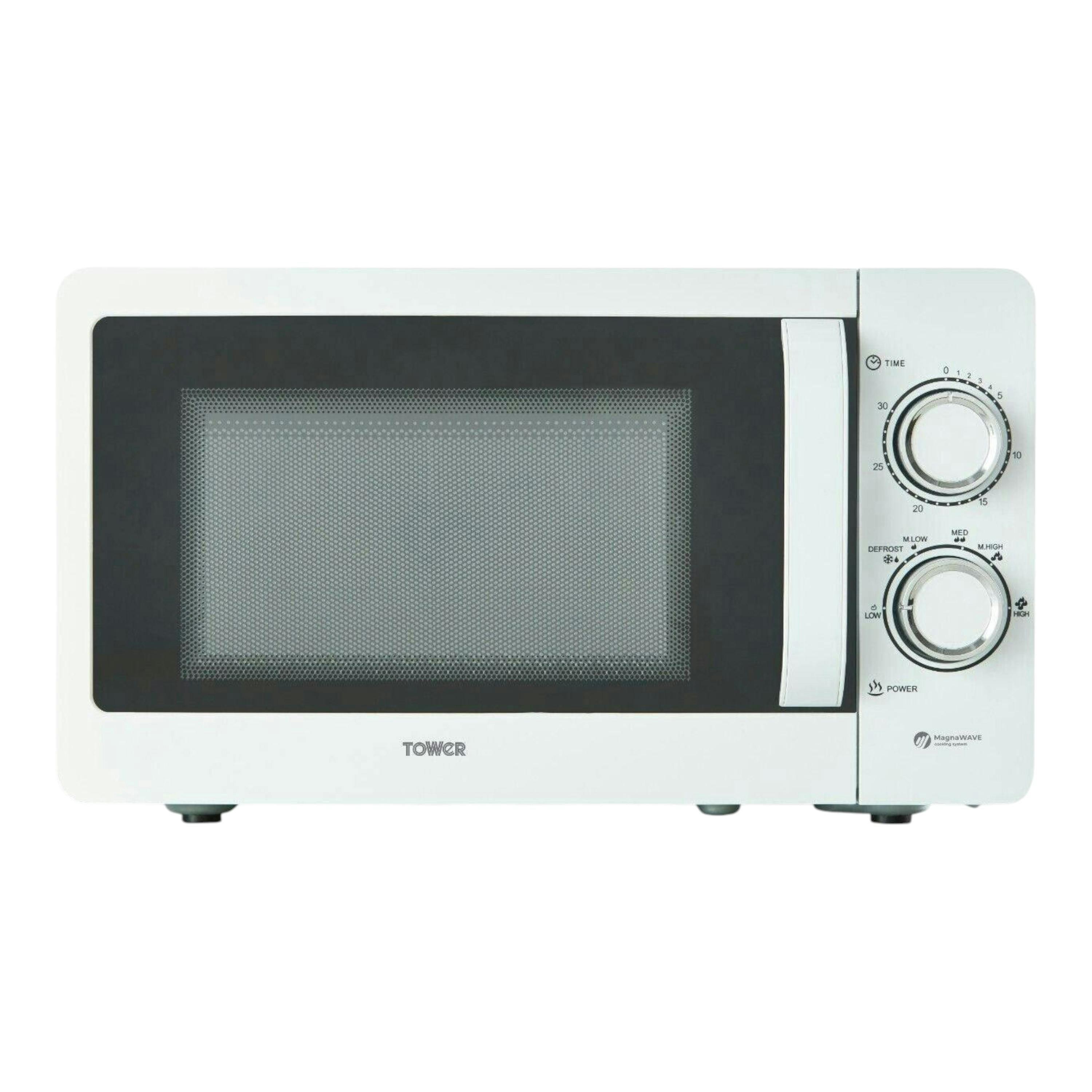 Tower White 800W 20L Manual Microwave T24042WHT - New with 3 Year Guarantee , view 1 of 1