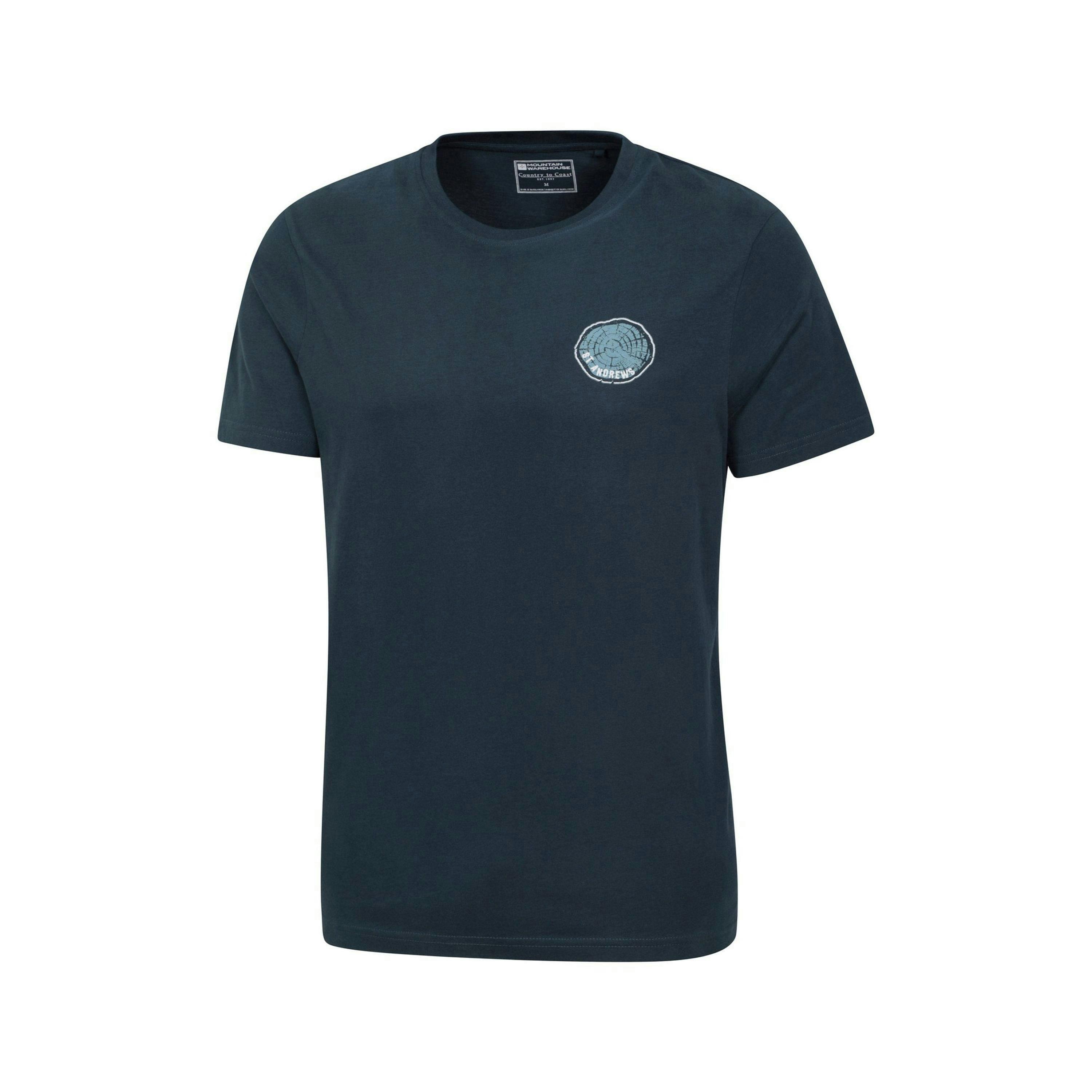 Mountain Warehouse Mens St Andrews Tree Ring Organic T-Shirt , view 3 of 4