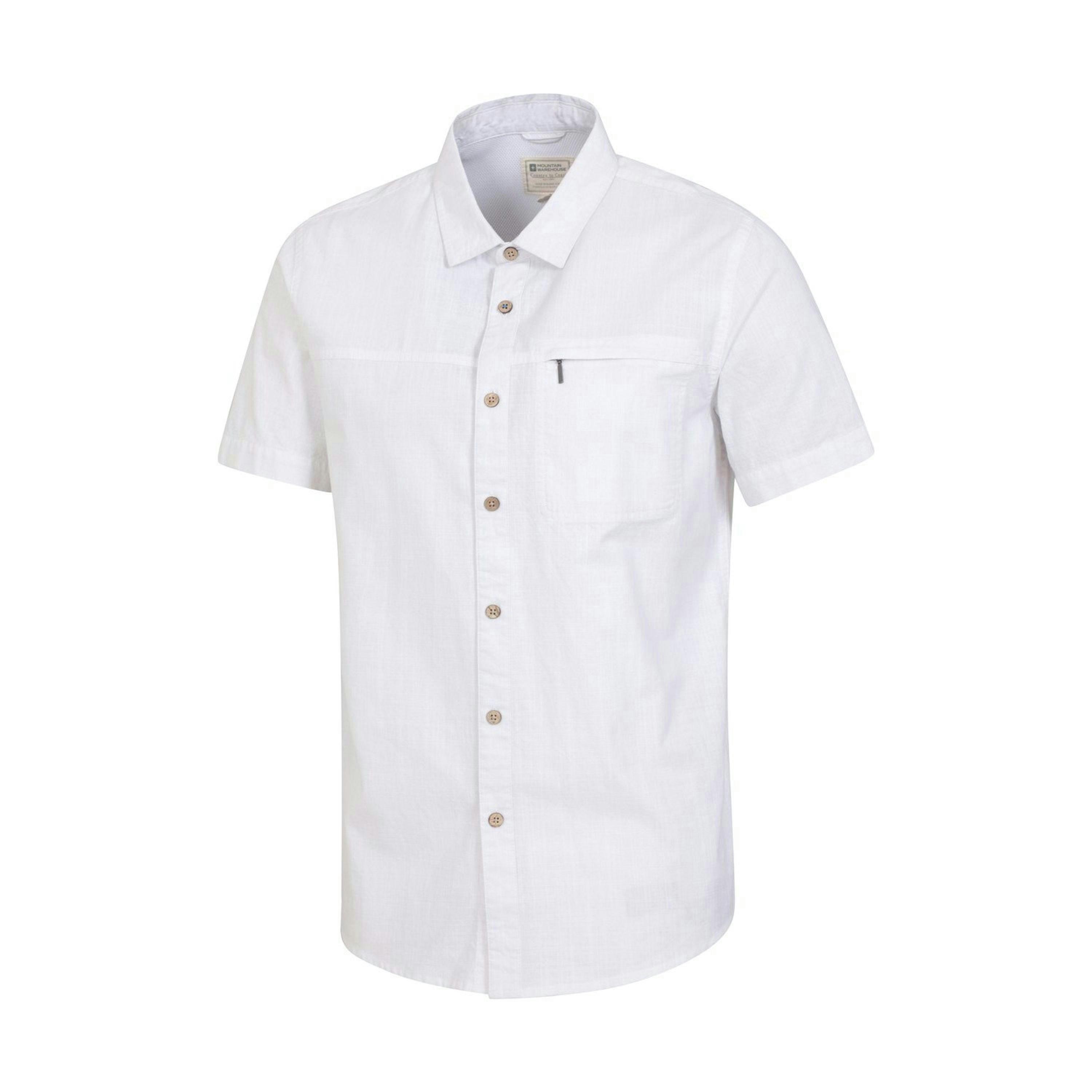 Mountain Warehouse Mens Coconut Slub Short-Sleeved Shirt , view 3 of 4