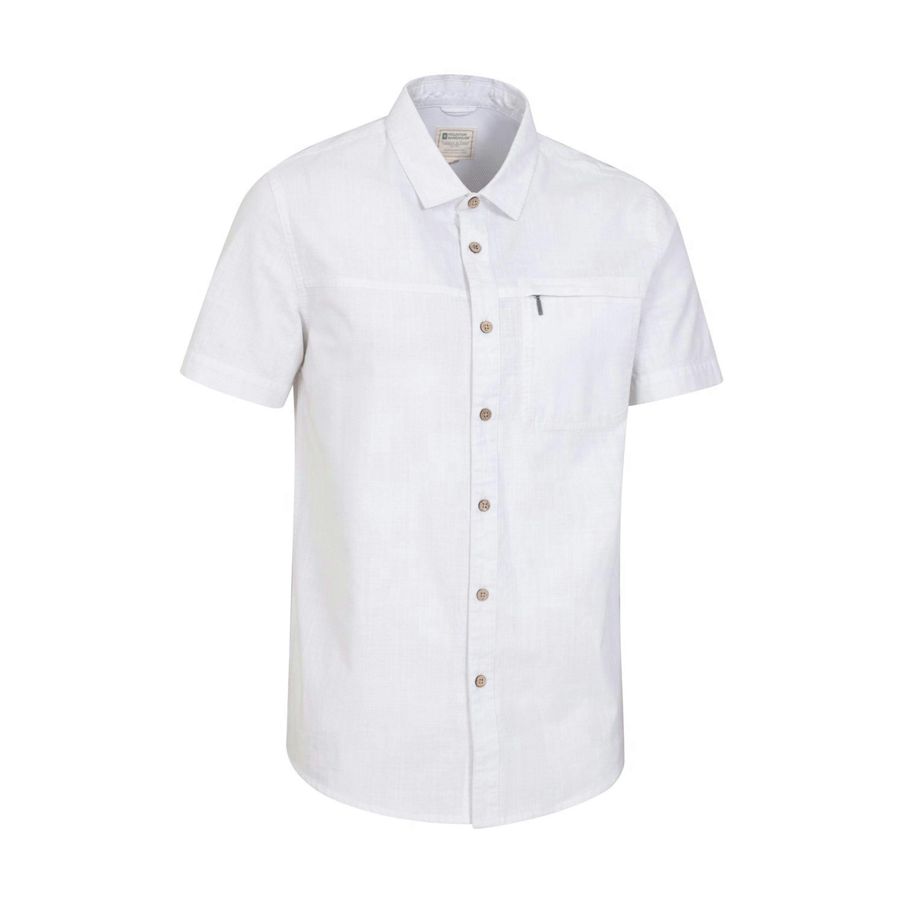 Mountain Warehouse Mens Coconut Slub Short-Sleeved Shirt , view 4 of 4