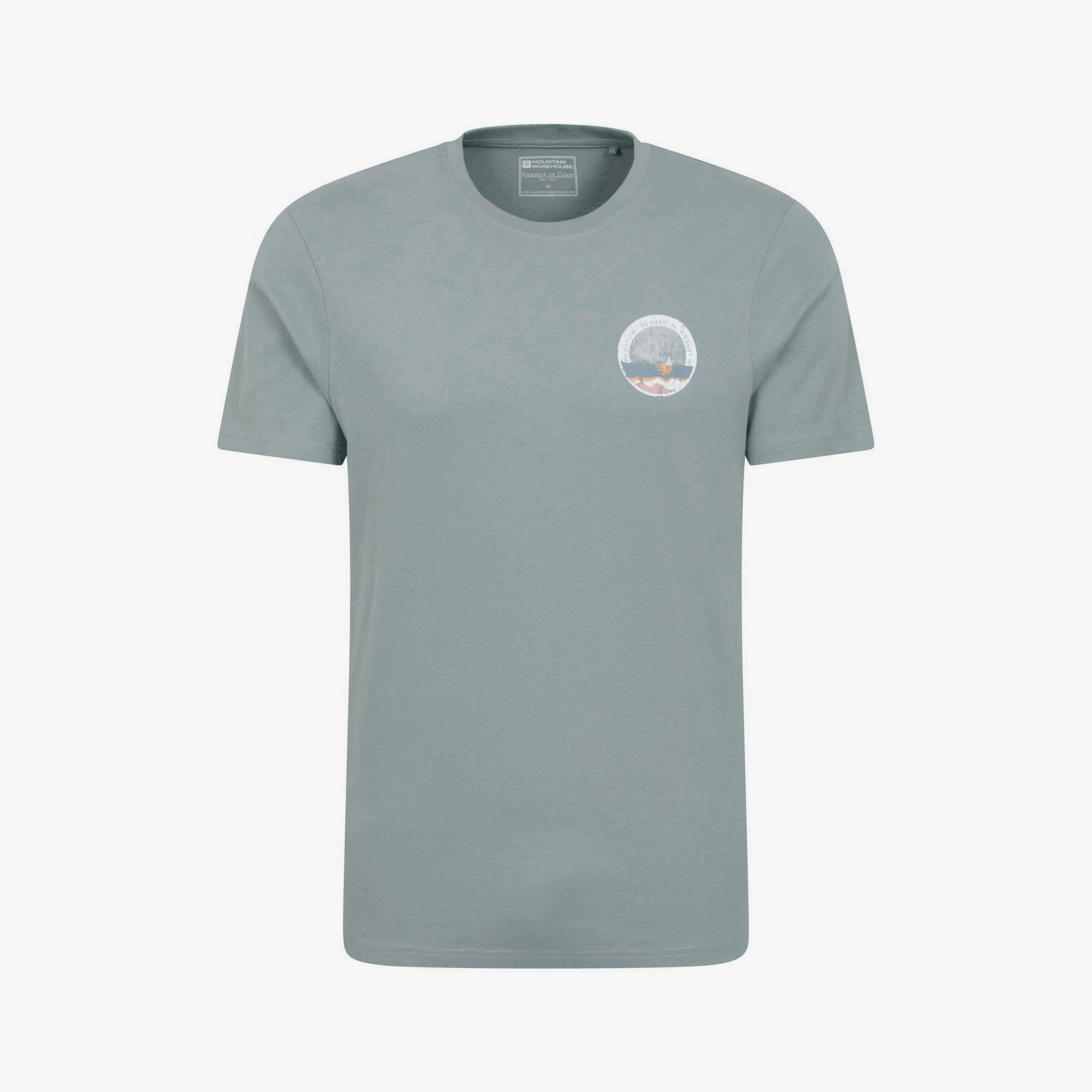 Mountain Warehouse Mens Padstow Printed Organic T-Shirt , view 1 of 4