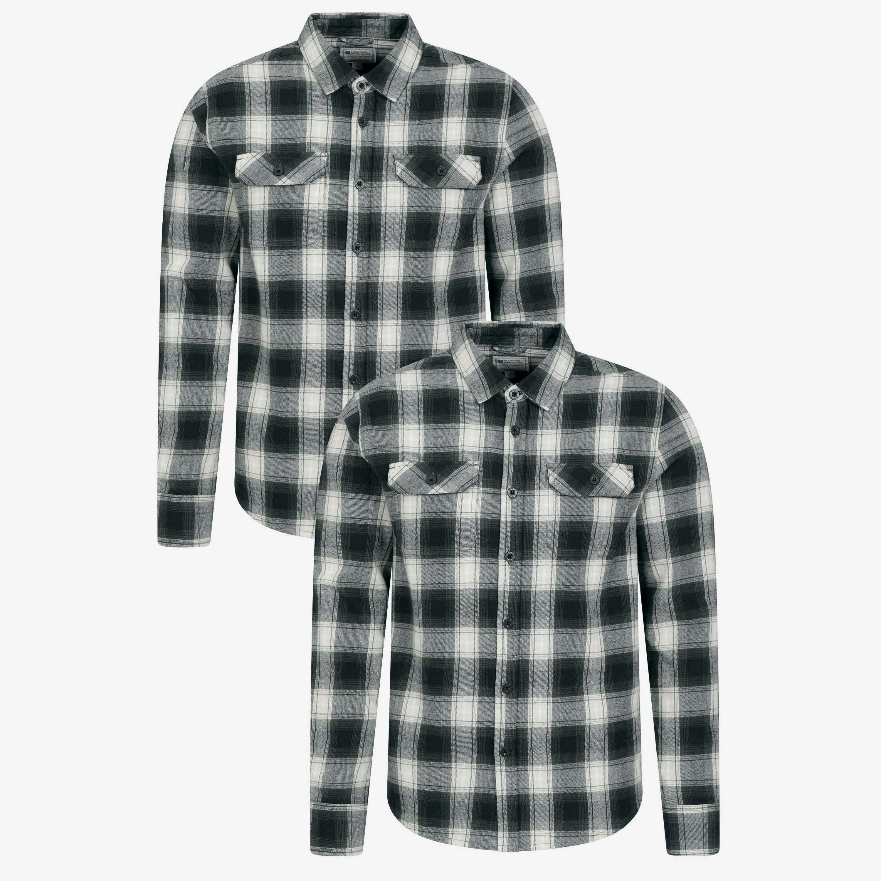 Mountain Warehouse Mens Trace Flannel Shirt (Pack of 2) , view 1 of 1