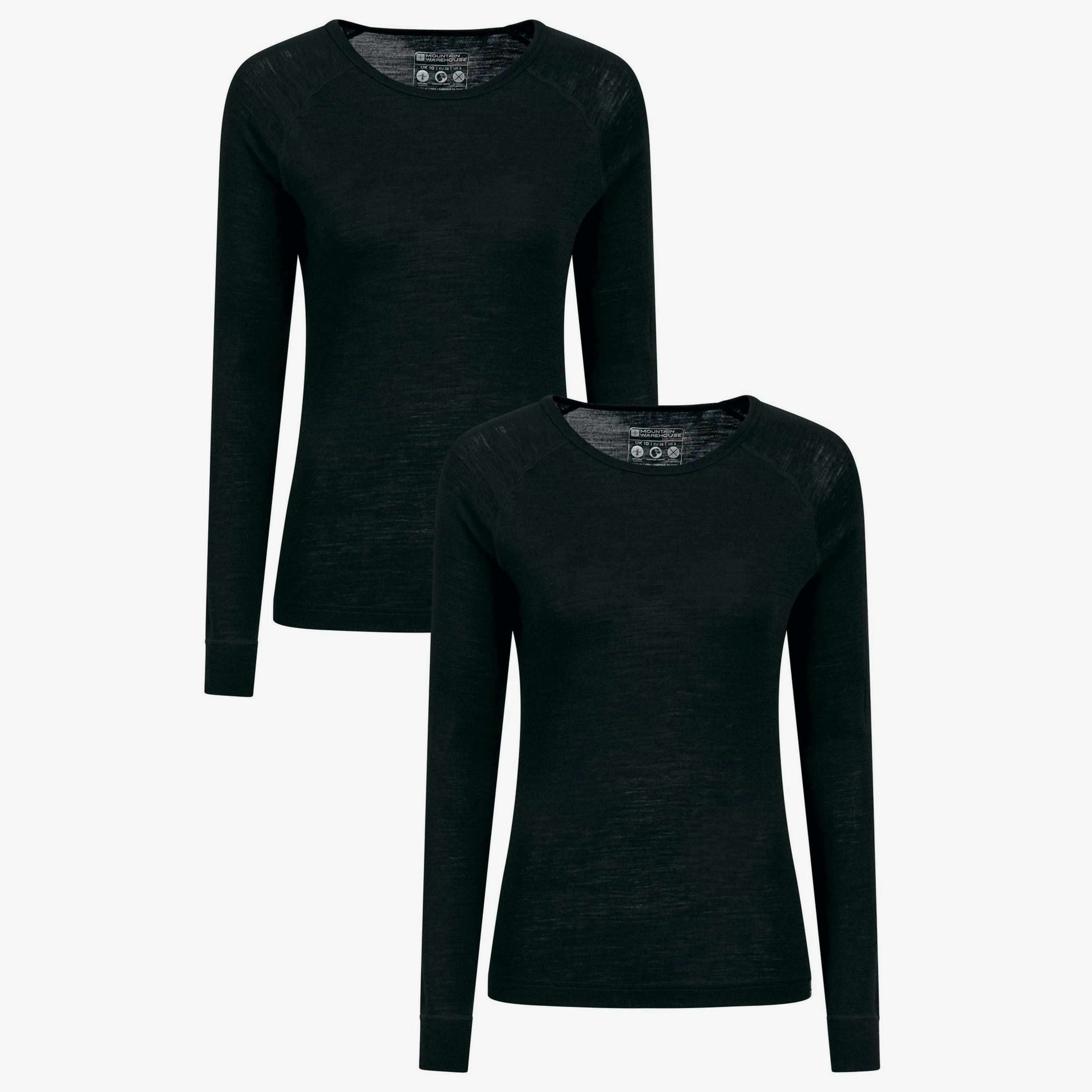 Mountain Warehouse Womens/Ladies Merino Wool Round Neck Base Layer Top (Pack of 2) , view 1 of 4