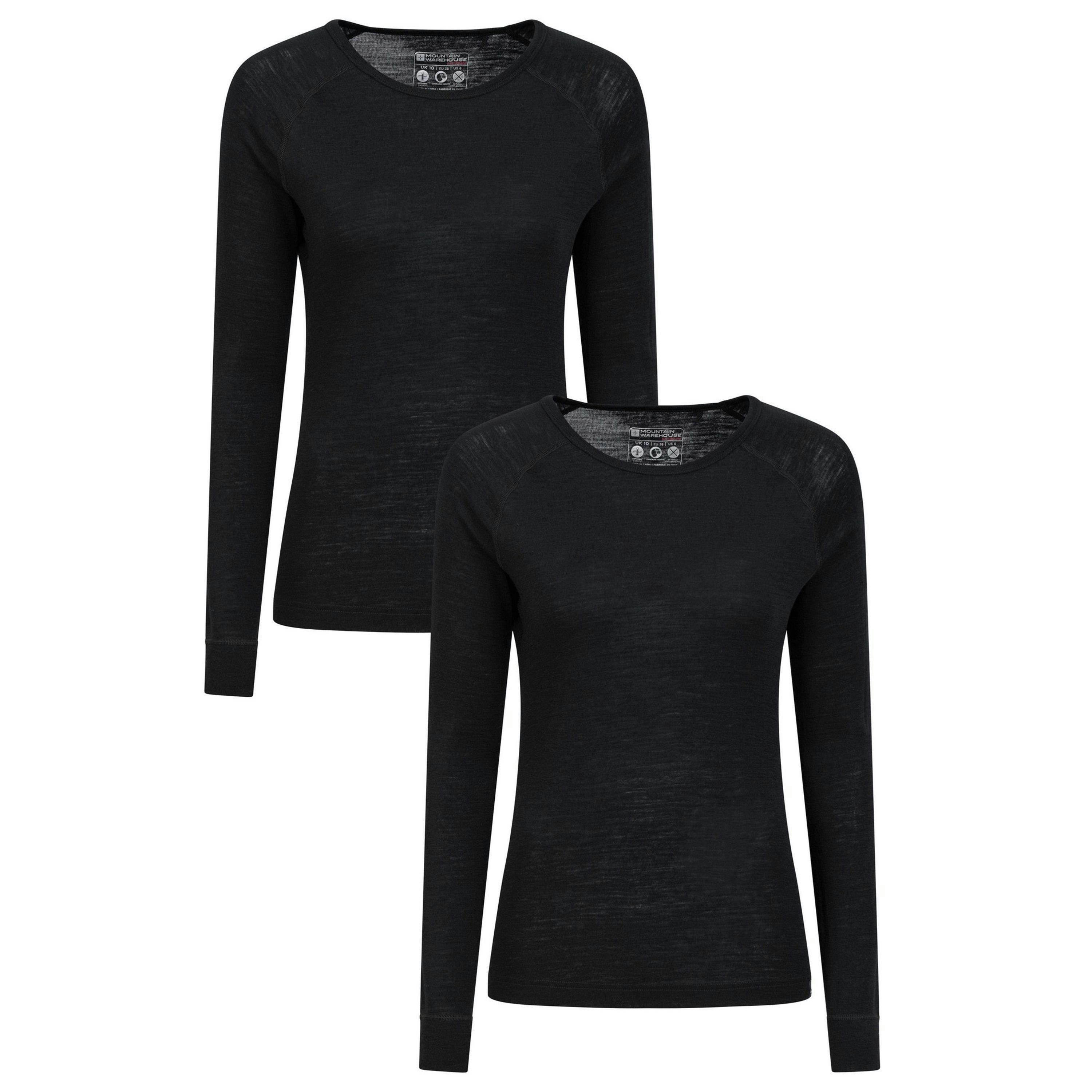 Mountain Warehouse Womens/Ladies Merino Wool Round Neck Base Layer Top (Pack of 2) , view 1 of 4