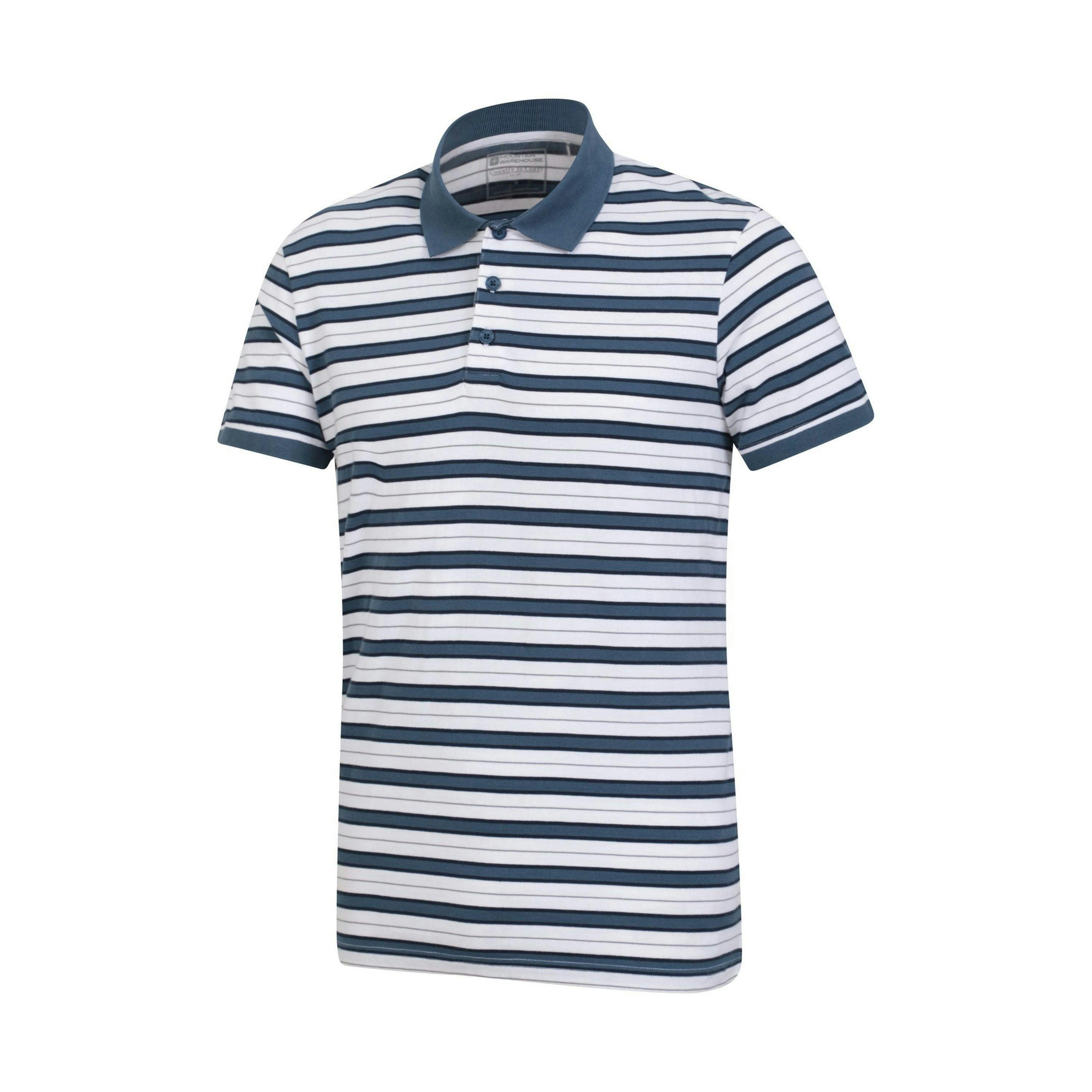 Mountain Warehouse Mens Wren Stripe Cotton Polo Shirt , view 3 of 4