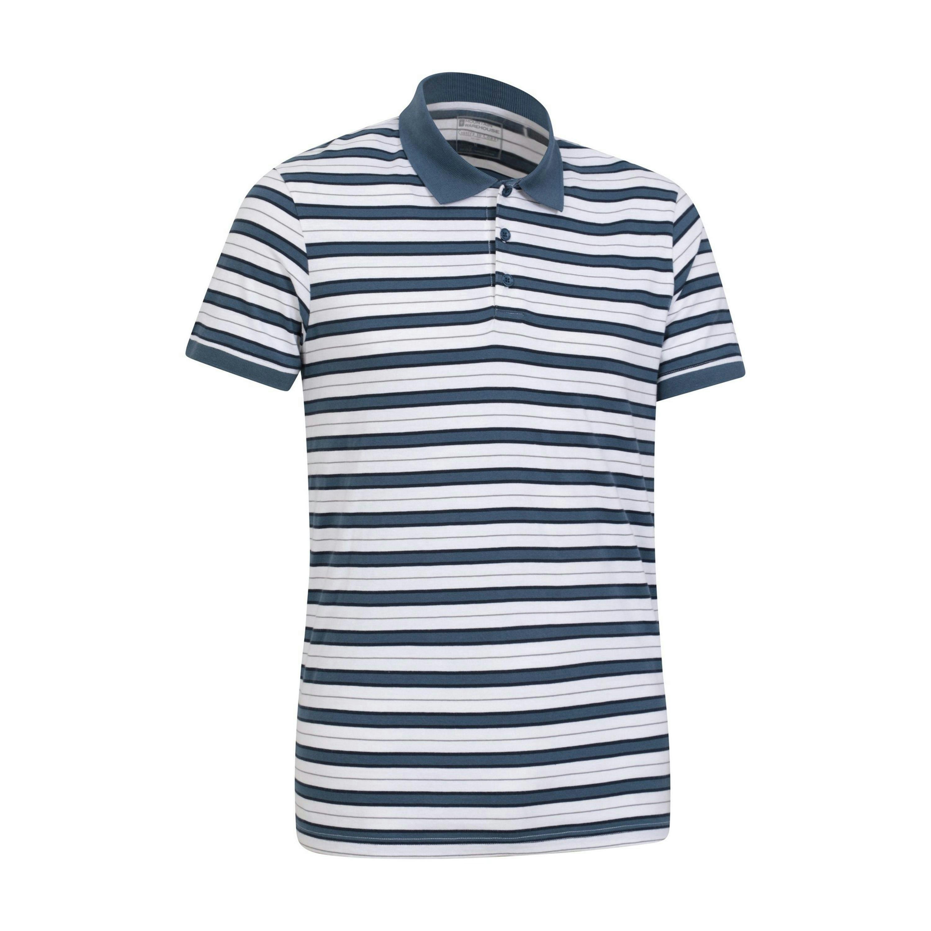 Mountain Warehouse Mens Wren Stripe Cotton Polo Shirt , view 4 of 4
