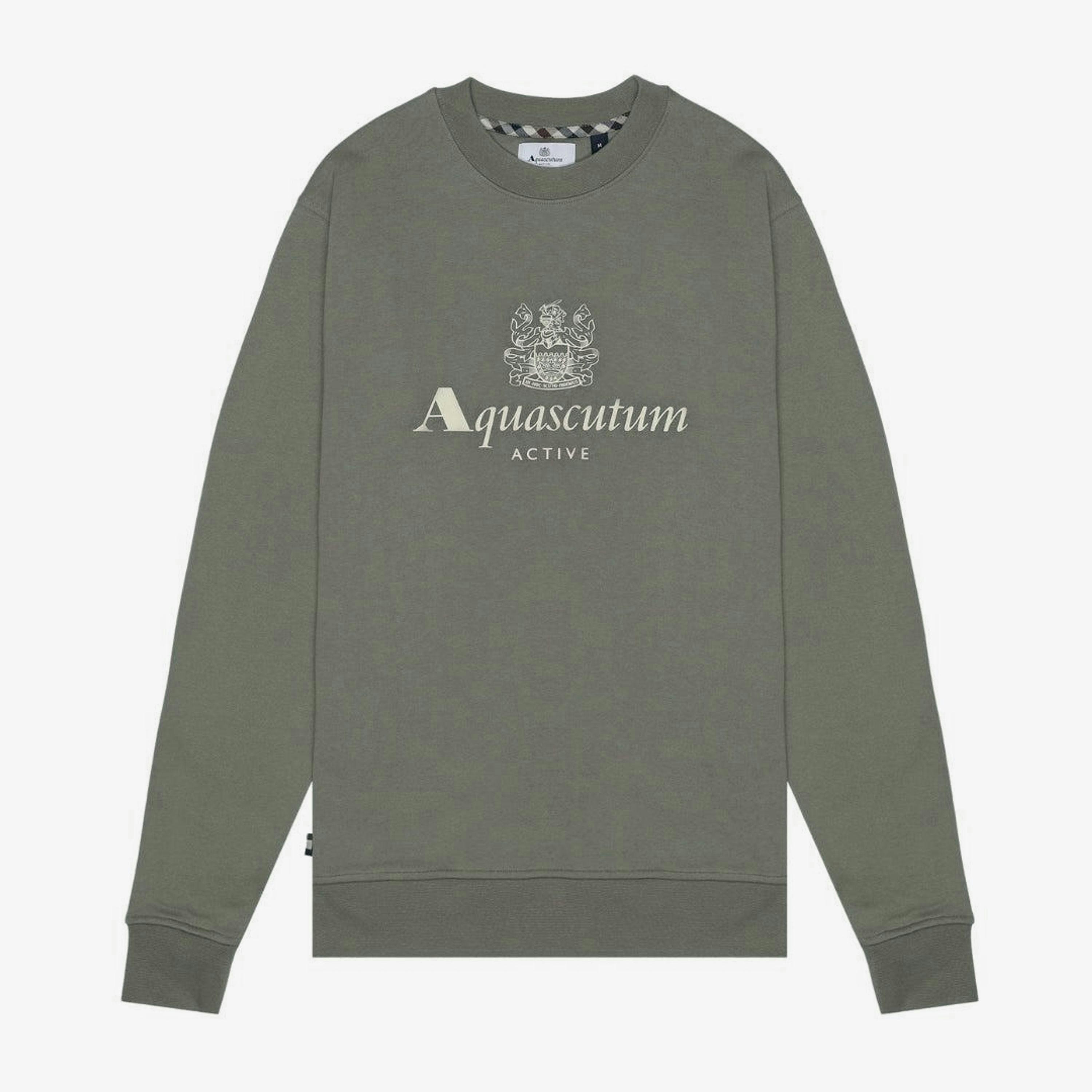 Aquascutum Mens Big Logo Crew Neck Active Sweatshirt , view 1 of 1