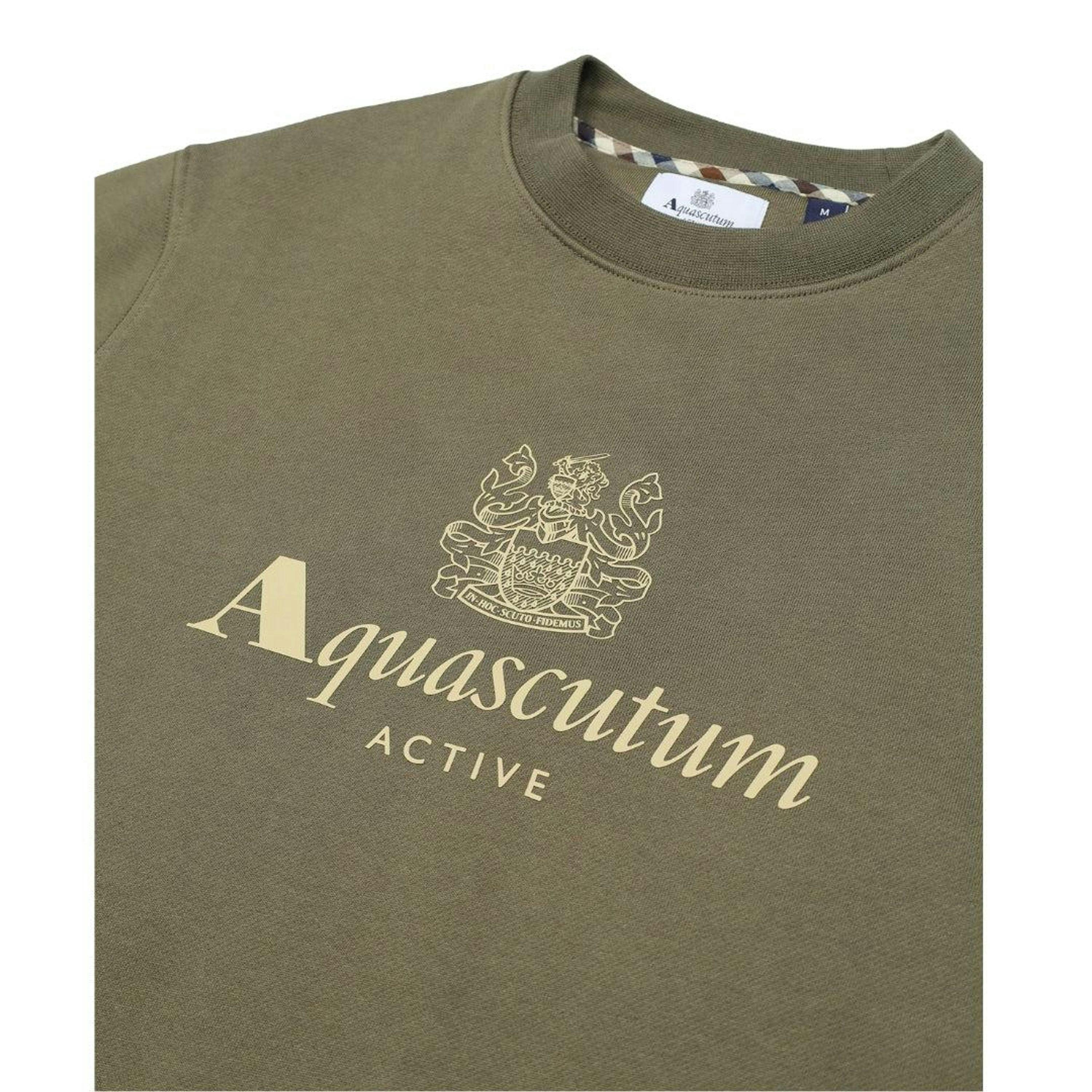 Aquascutum Mens Big Logo Crew Neck Active Sweatshirt , view 3 of 4