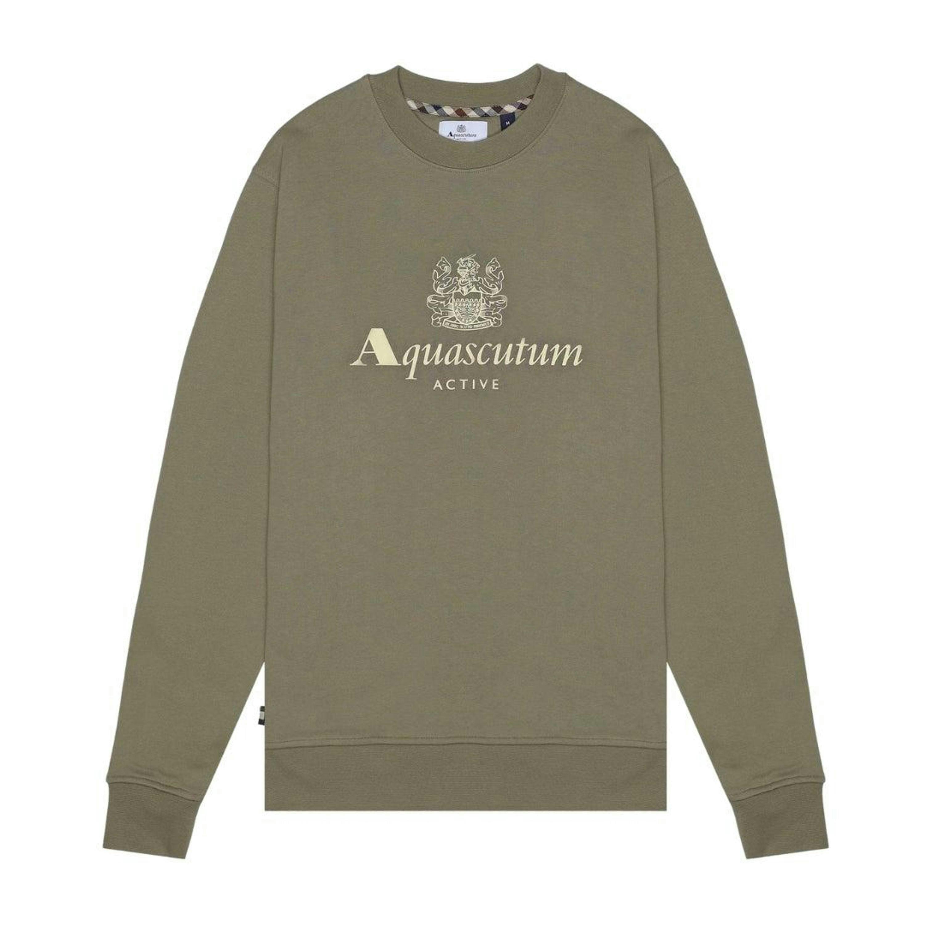 Aquascutum Mens Big Logo Crew Neck Active Sweatshirt , view 1 of 4