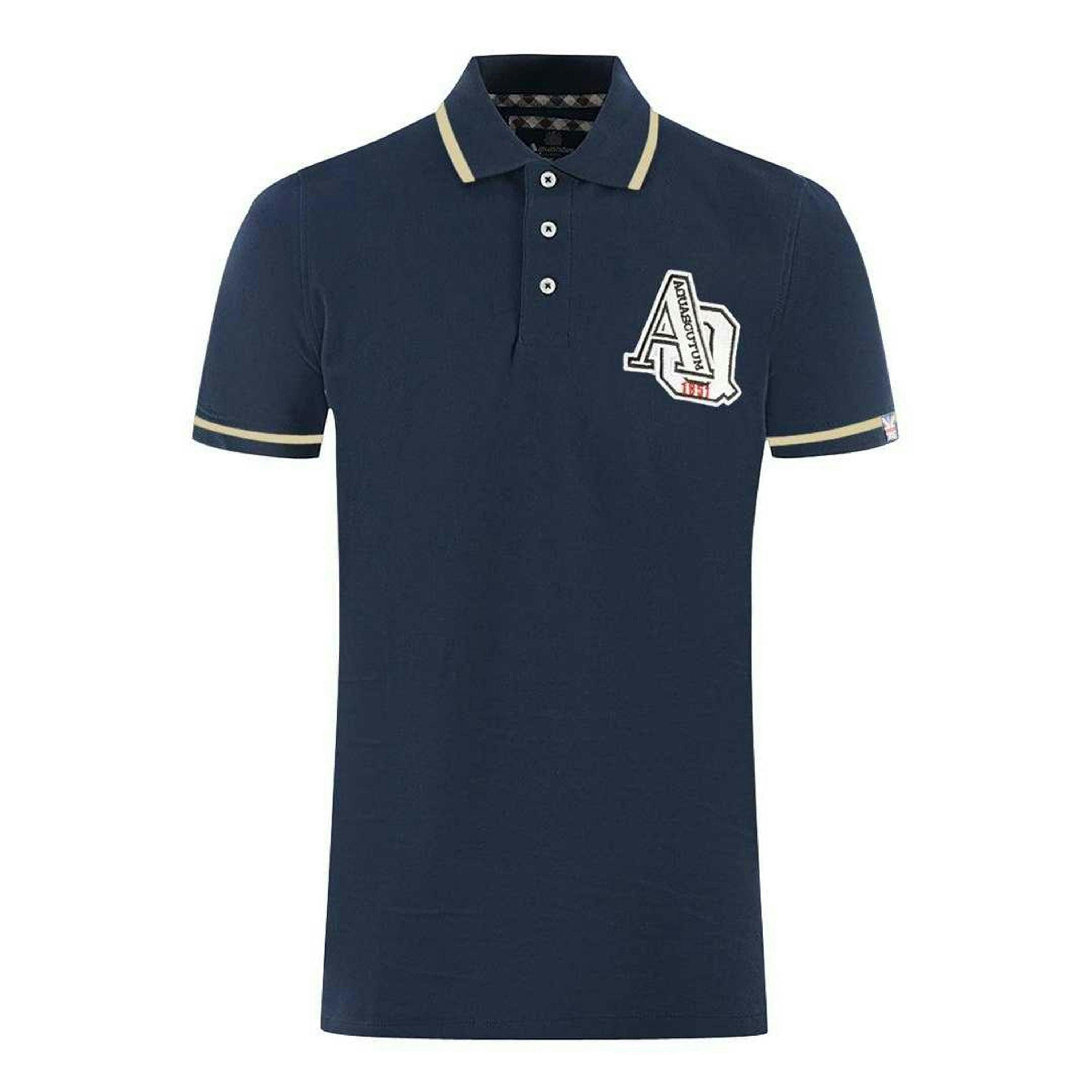 Aquascutum Unisex Adult AQ 1851 Embroidered Tipped Polo Shirt , view 1 of 3