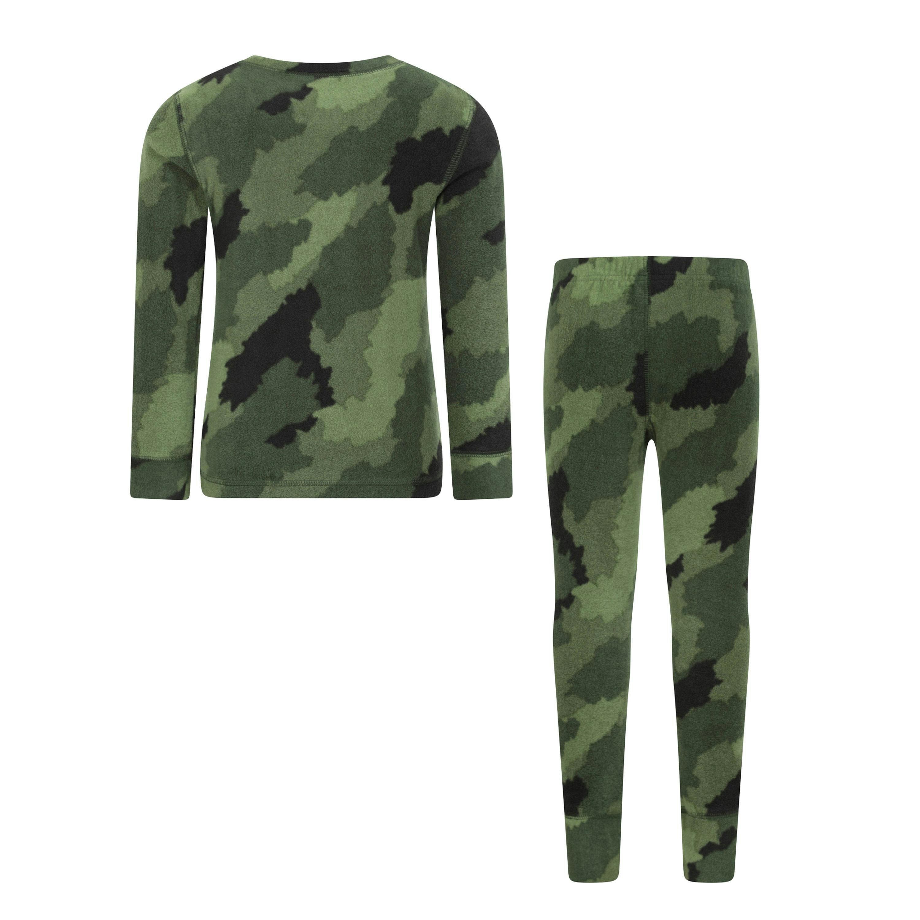 Mountain Warehouse Childrens/Kids Camo Polar Fleece Base Layer Set , view 2 of 6