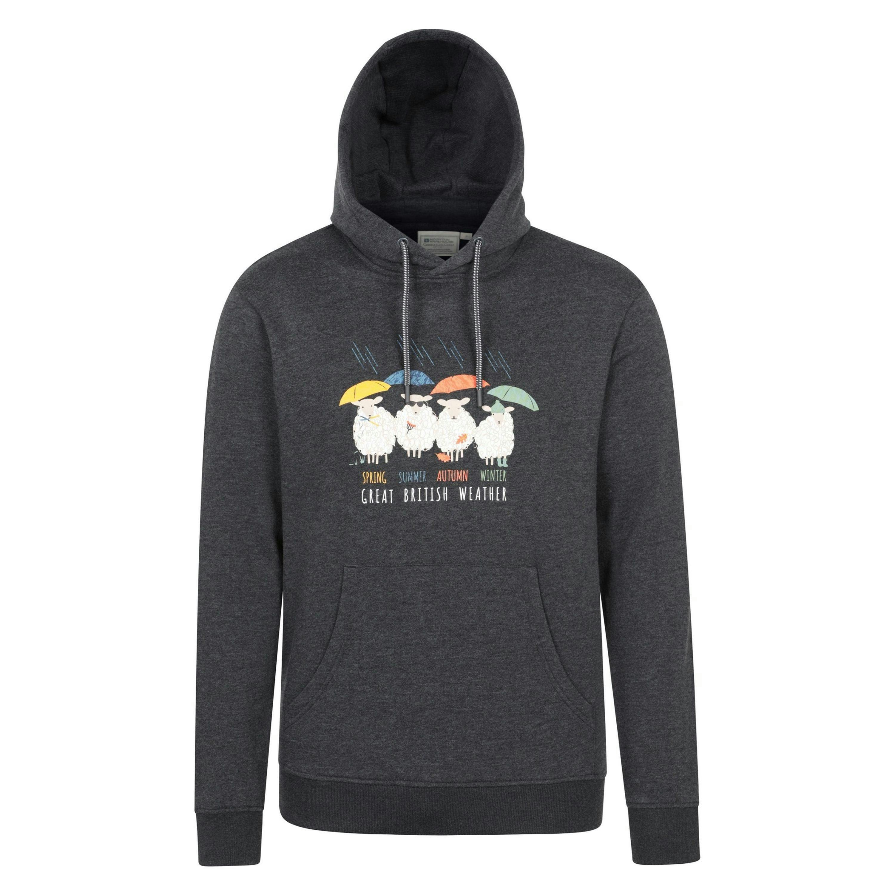 Mountain Warehouse Mens Great British Weather Overhead Hoodie , view 1 of 4