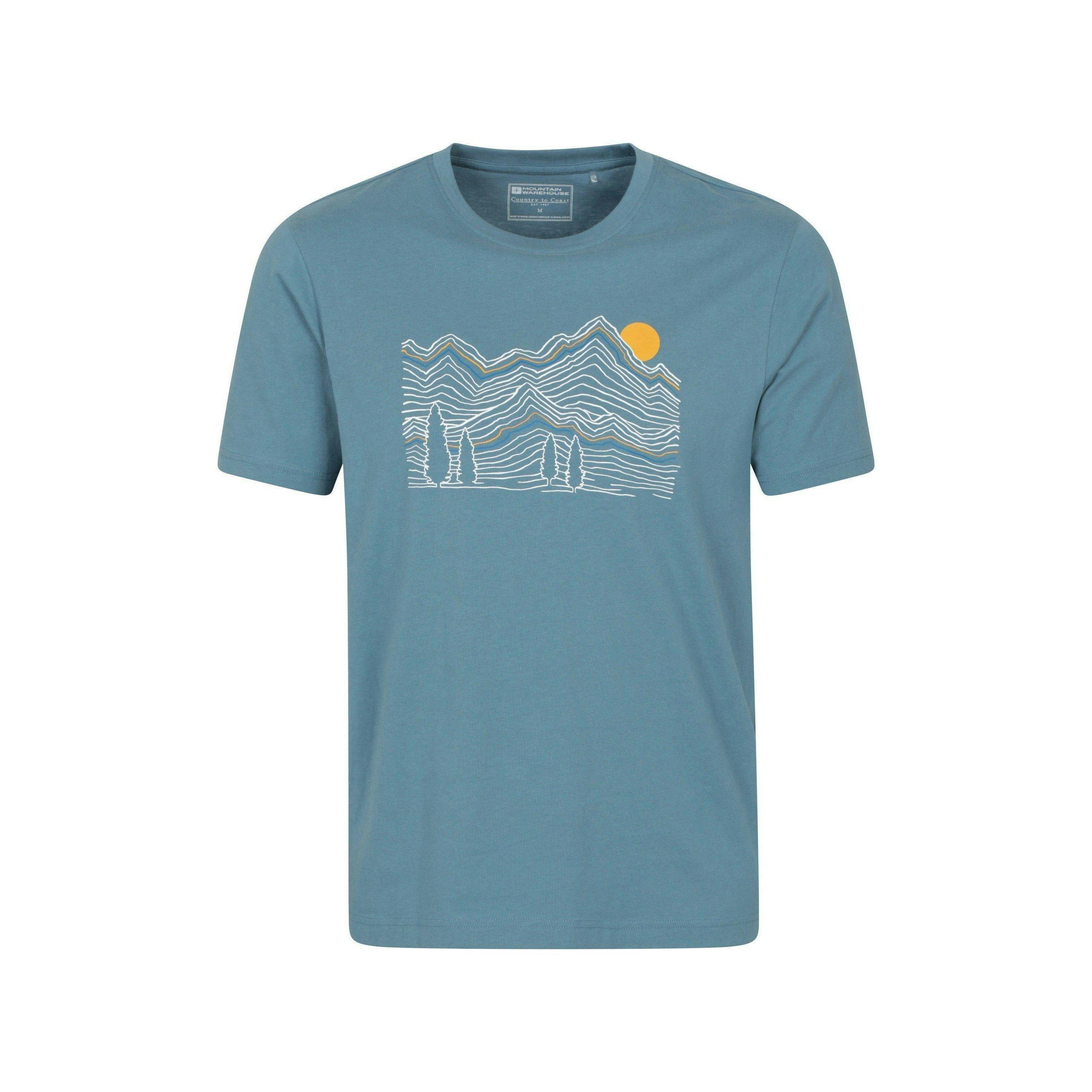 Mountain Warehouse Mens Linear Organic T-Shirt , view 1 of 4