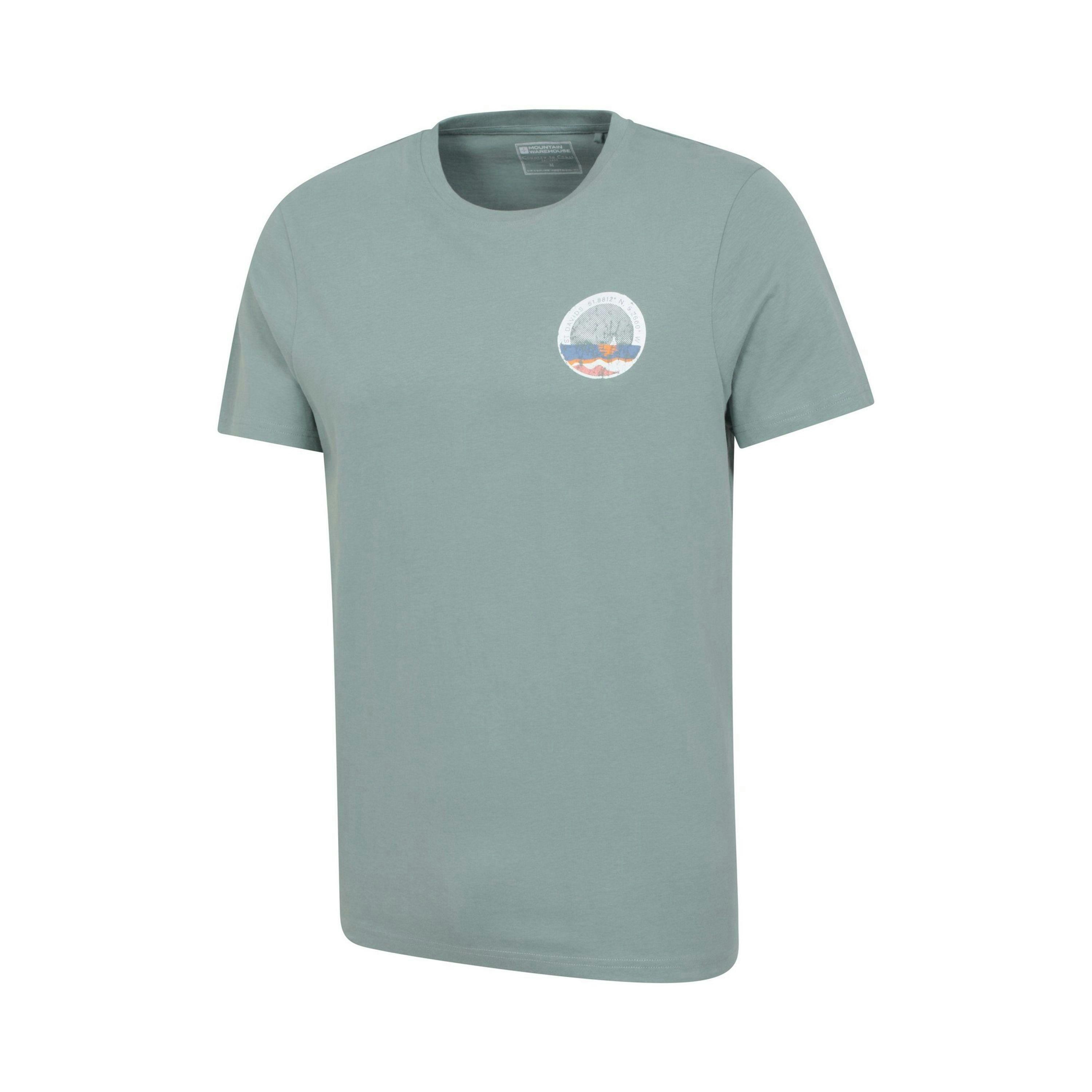 Mountain Warehouse Mens St Davids Printed Organic T-Shirt , view 3 of 4