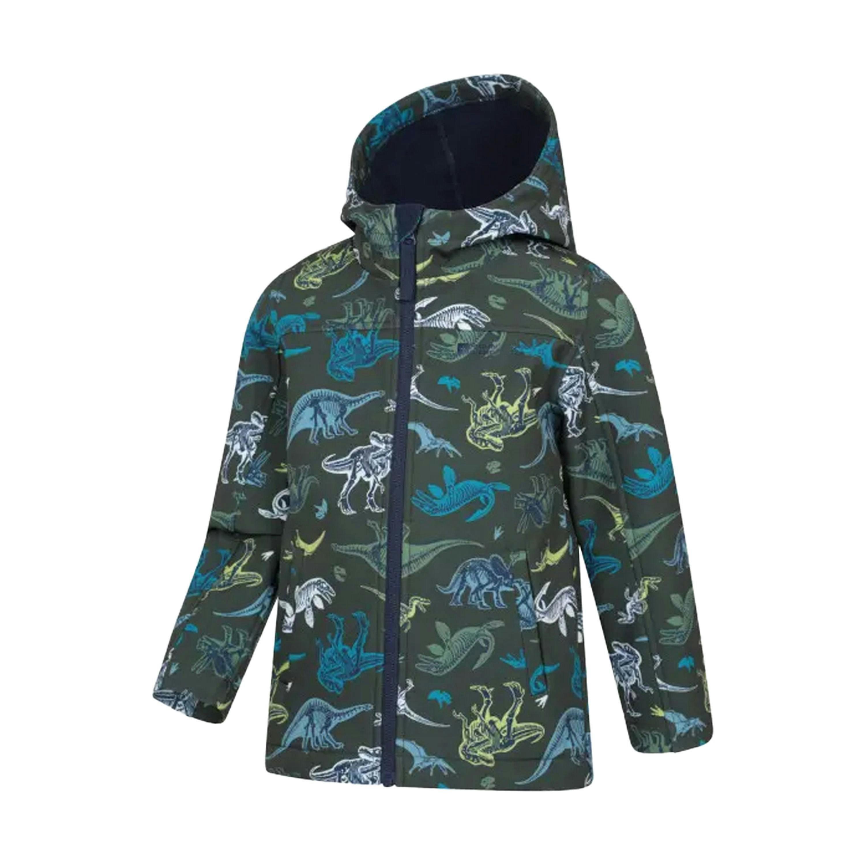 Mountain Warehouse Childrens/Kids Exodus Dinosaurs Water Resistant Soft Shell Jacket , view 3 of 4