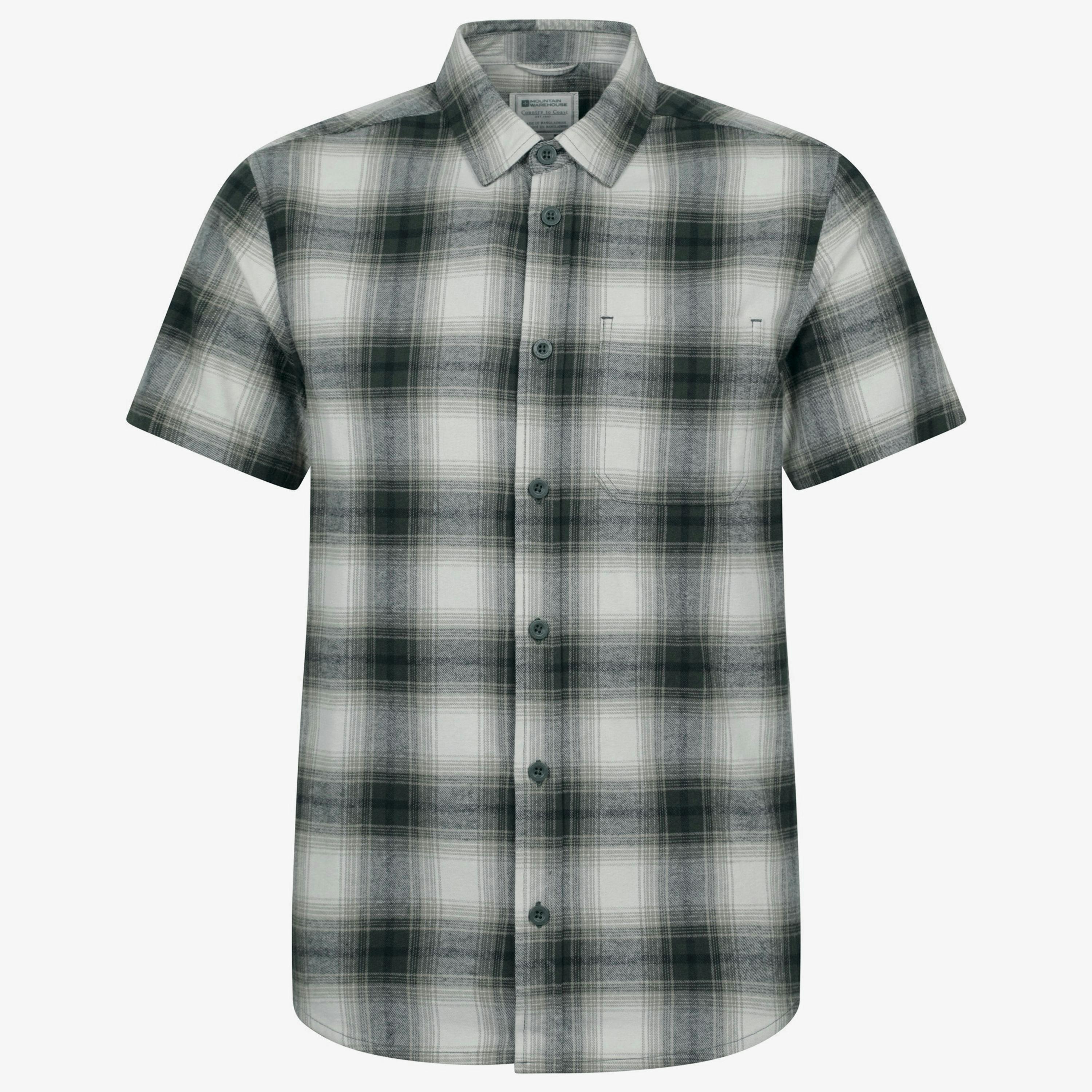 Mountain Warehouse Mens Trace Flannel Short-Sleeved Shirt , view 1 of 3
