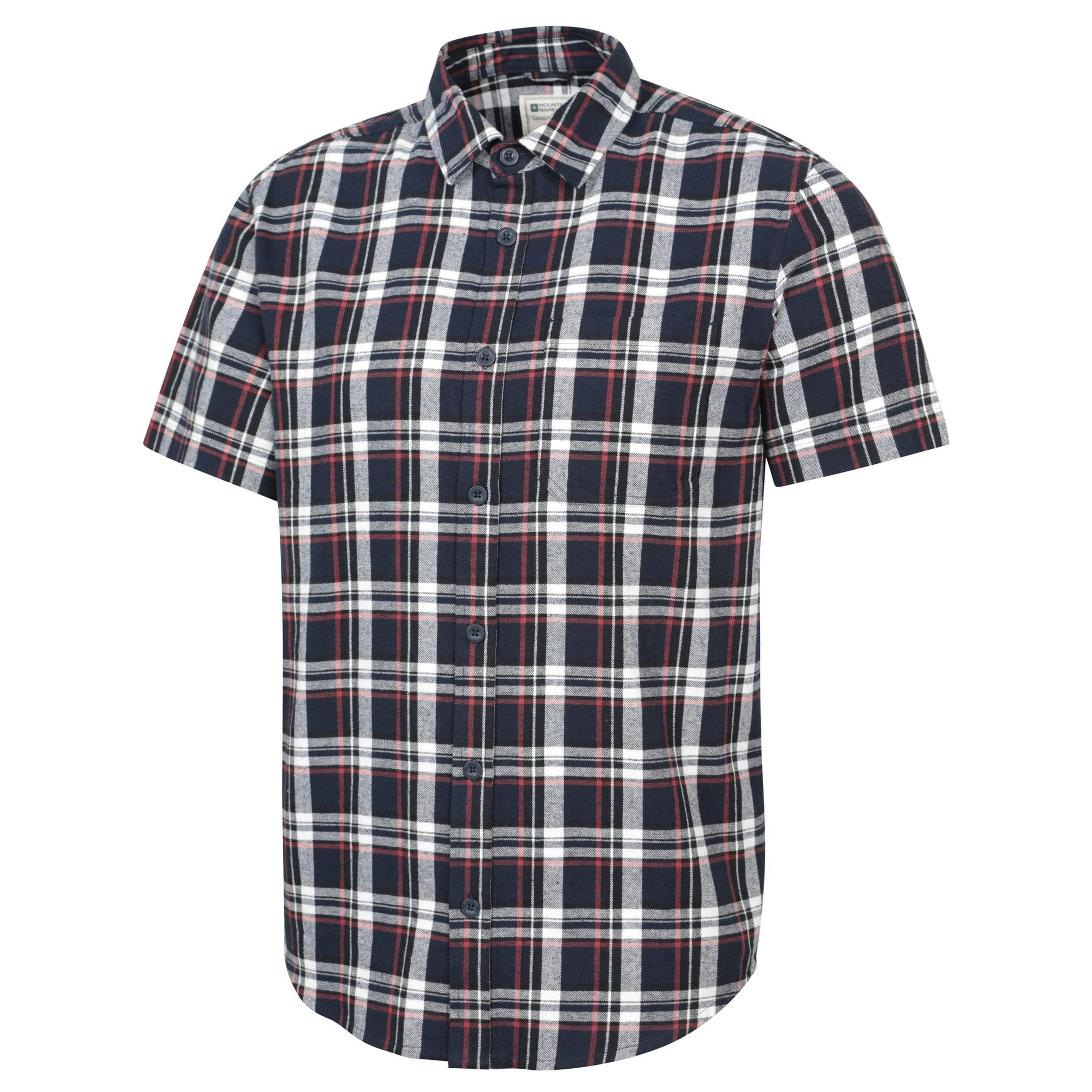 Mountain Warehouse Mens Trace Flannel Short-Sleeved Shirt , view 3 of 3