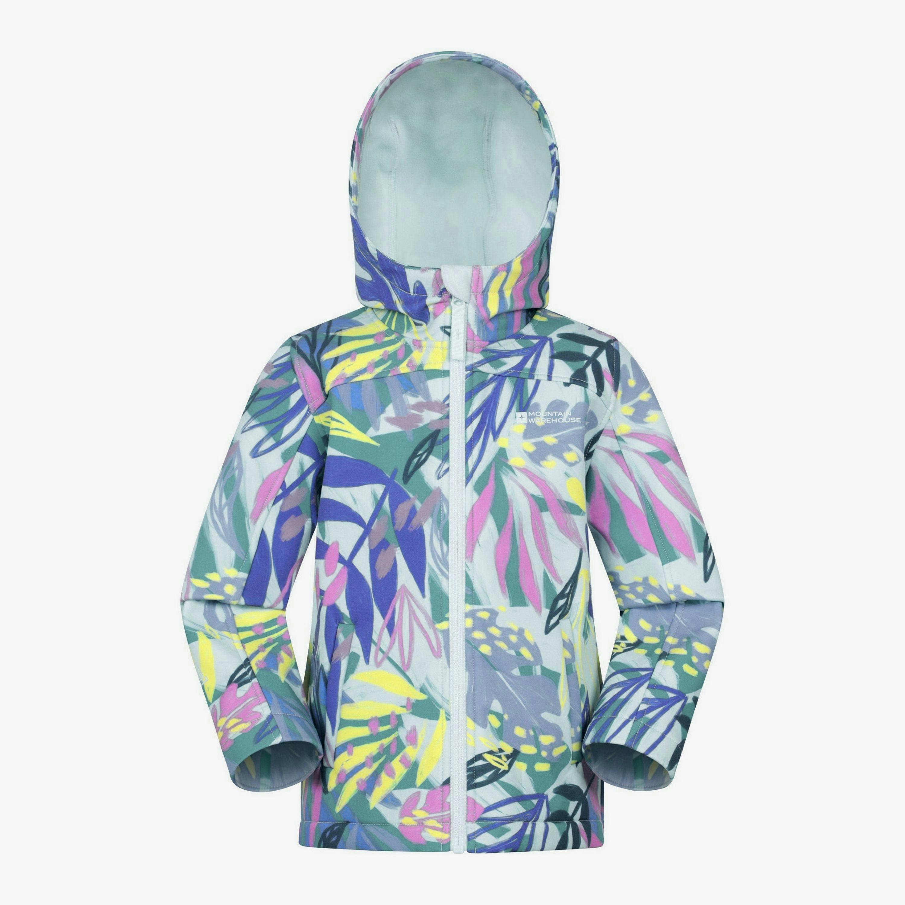 Mountain Warehouse Childrens/Kids Exodus Printed Water Resistant Soft Shell Jacket , view 1 of 4