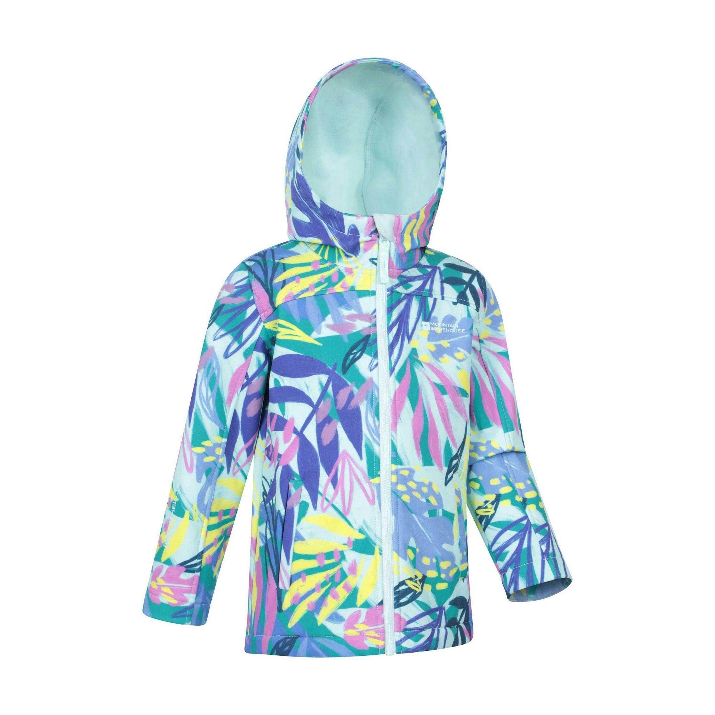 Mountain Warehouse Childrens/Kids Exodus Printed Water Resistant Soft Shell Jacket , view 3 of 4