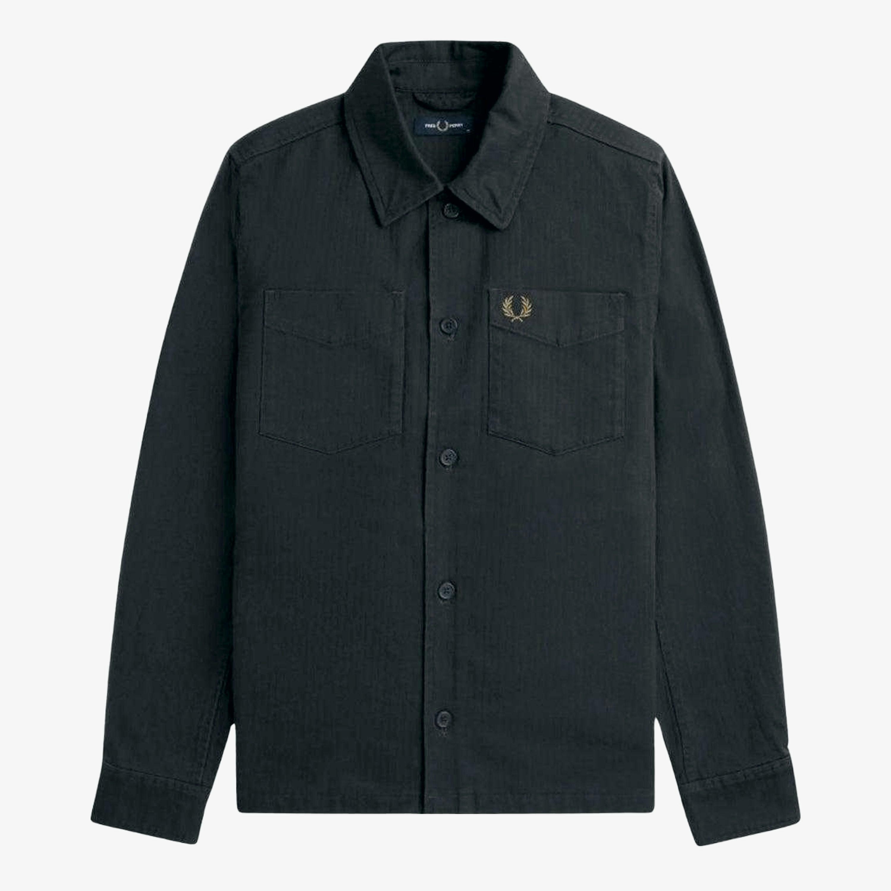 Fred Perry Mens Anchor Herringbone Overshirt , view 1 of 1