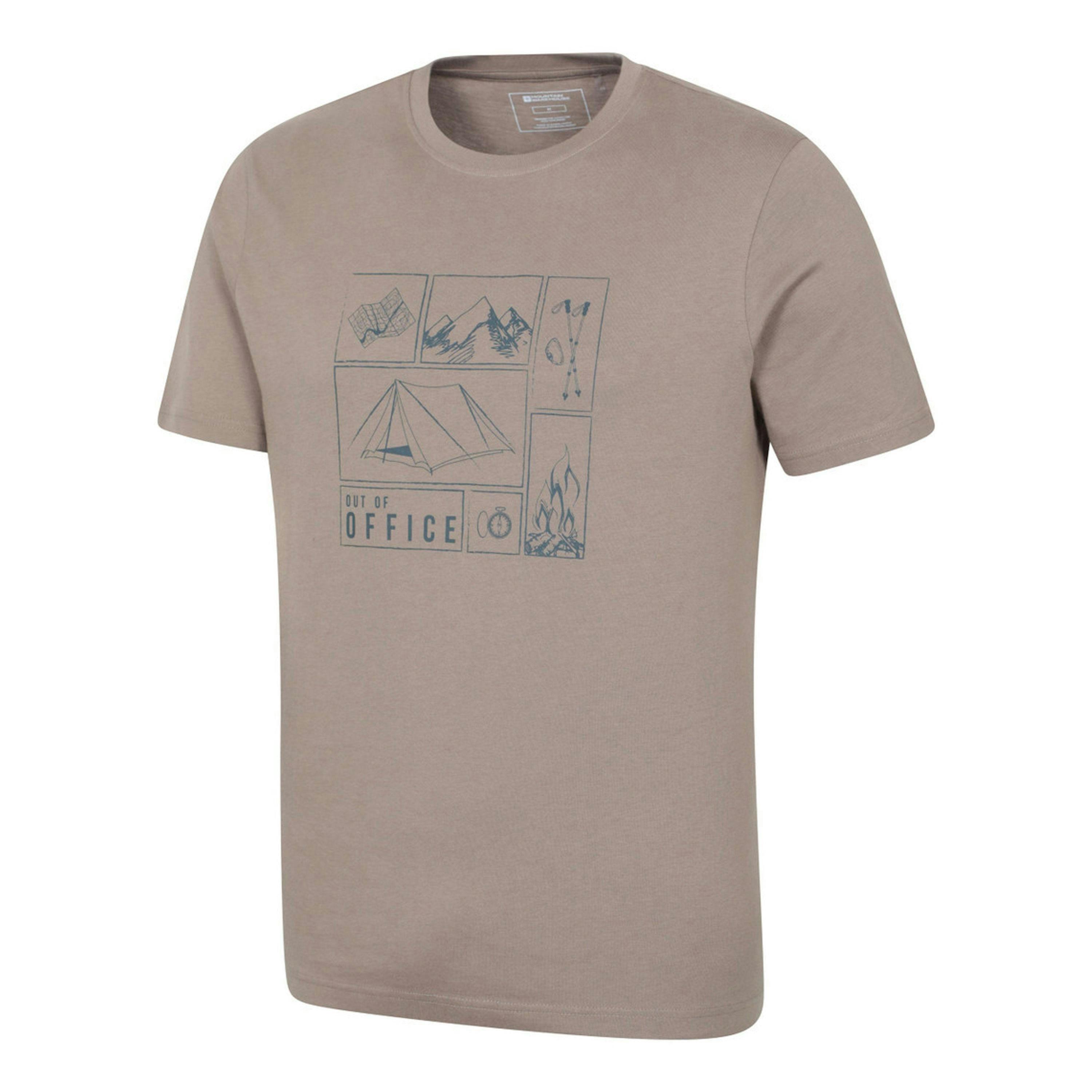 Mountain Warehouse Mens Camping Sketch Organic T-Shirt , view 3 of 4