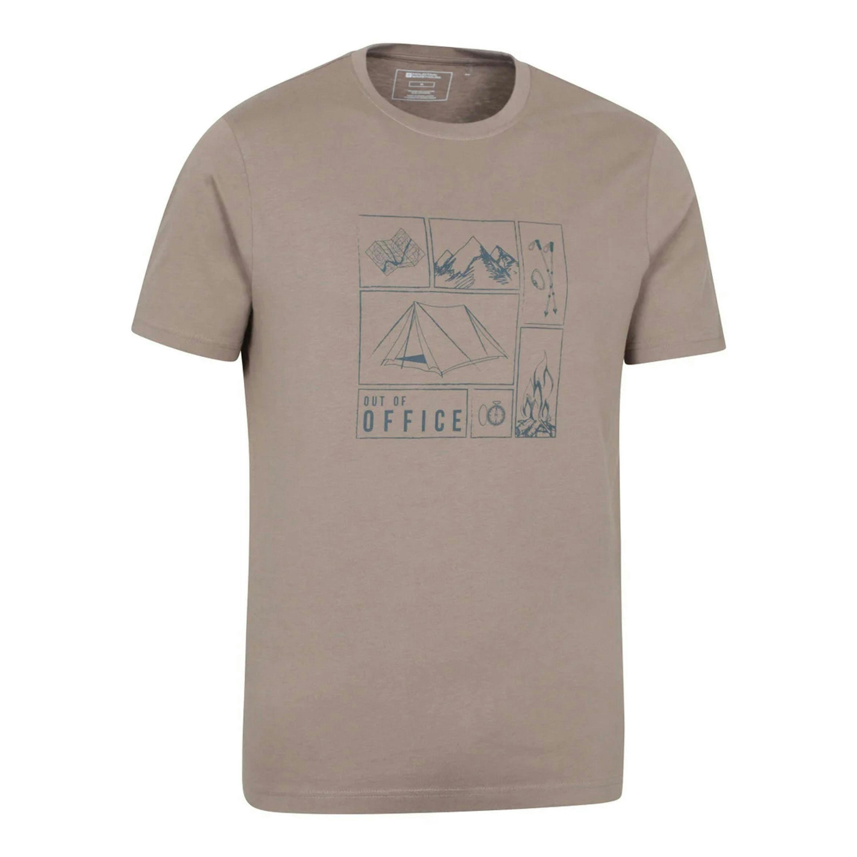 Mountain Warehouse Mens Camping Sketch Organic T-Shirt , view 4 of 4