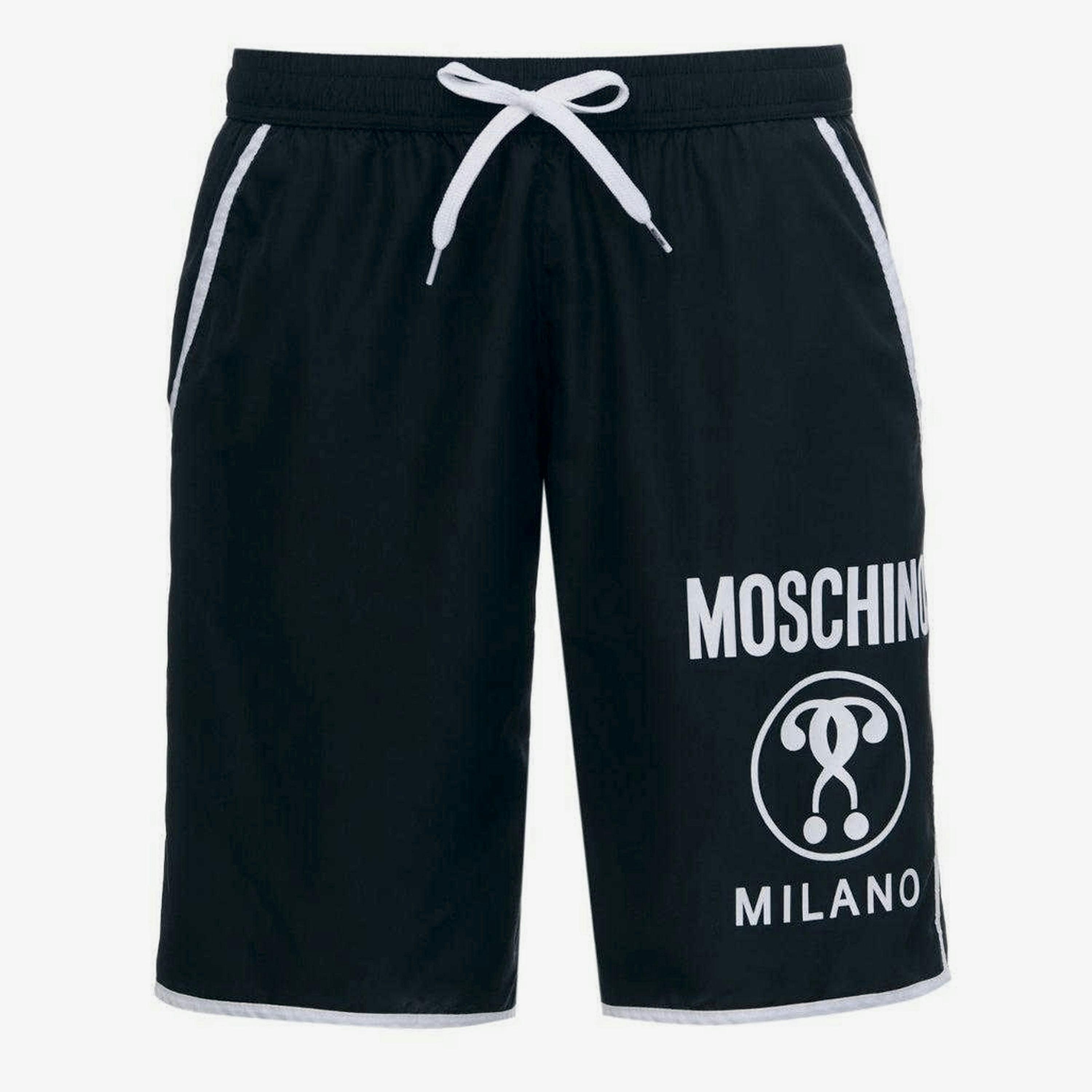 Moschino Mens Milano Logo Long Swim Shorts , view 1 of 1