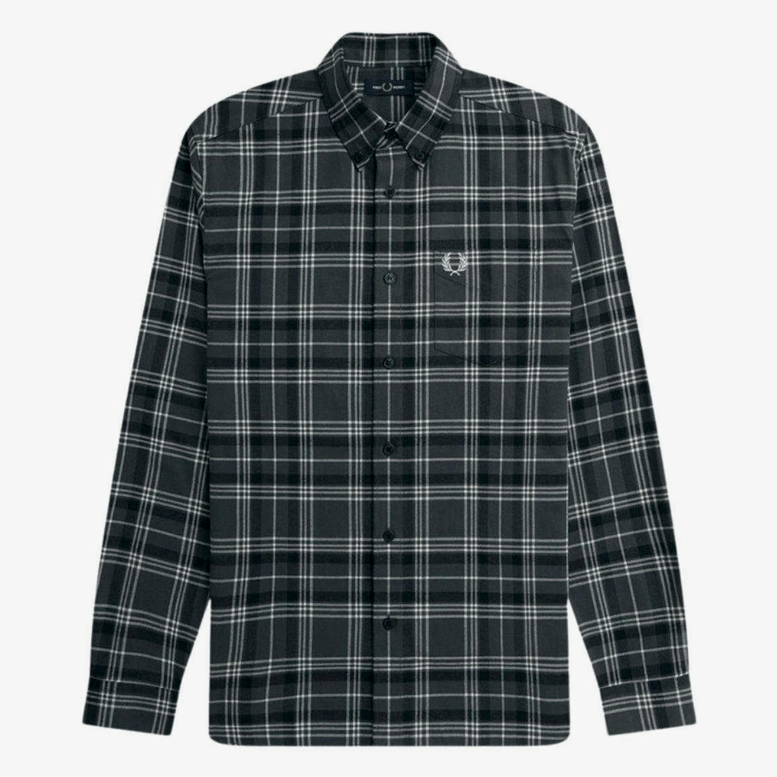 Fred Perry Mens Tartan Brushed Twill Long-Sleeved Shirt , view 1 of 1