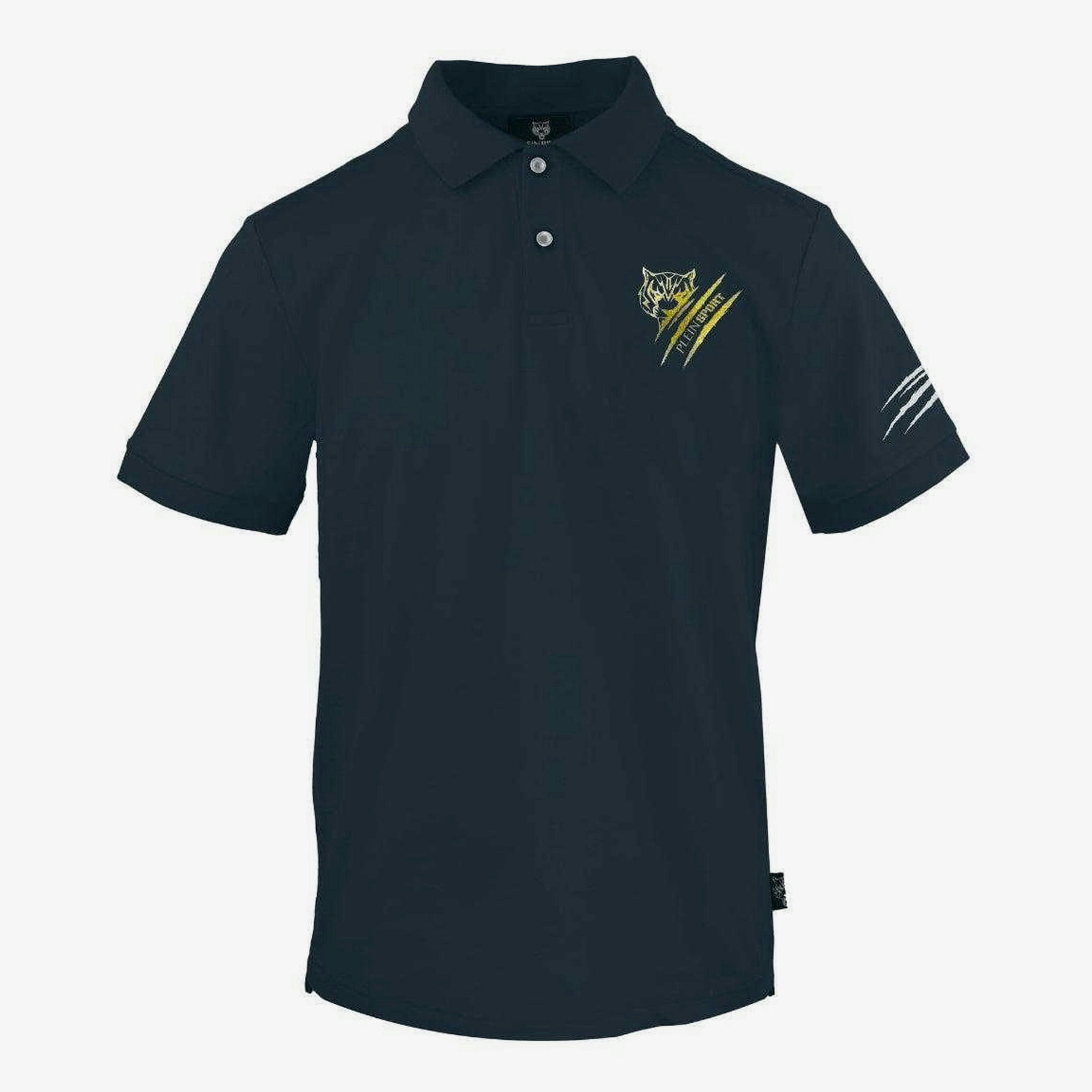 Plein Sport Mens Tiger Scratch Logo Polo Shirt , view 1 of 1