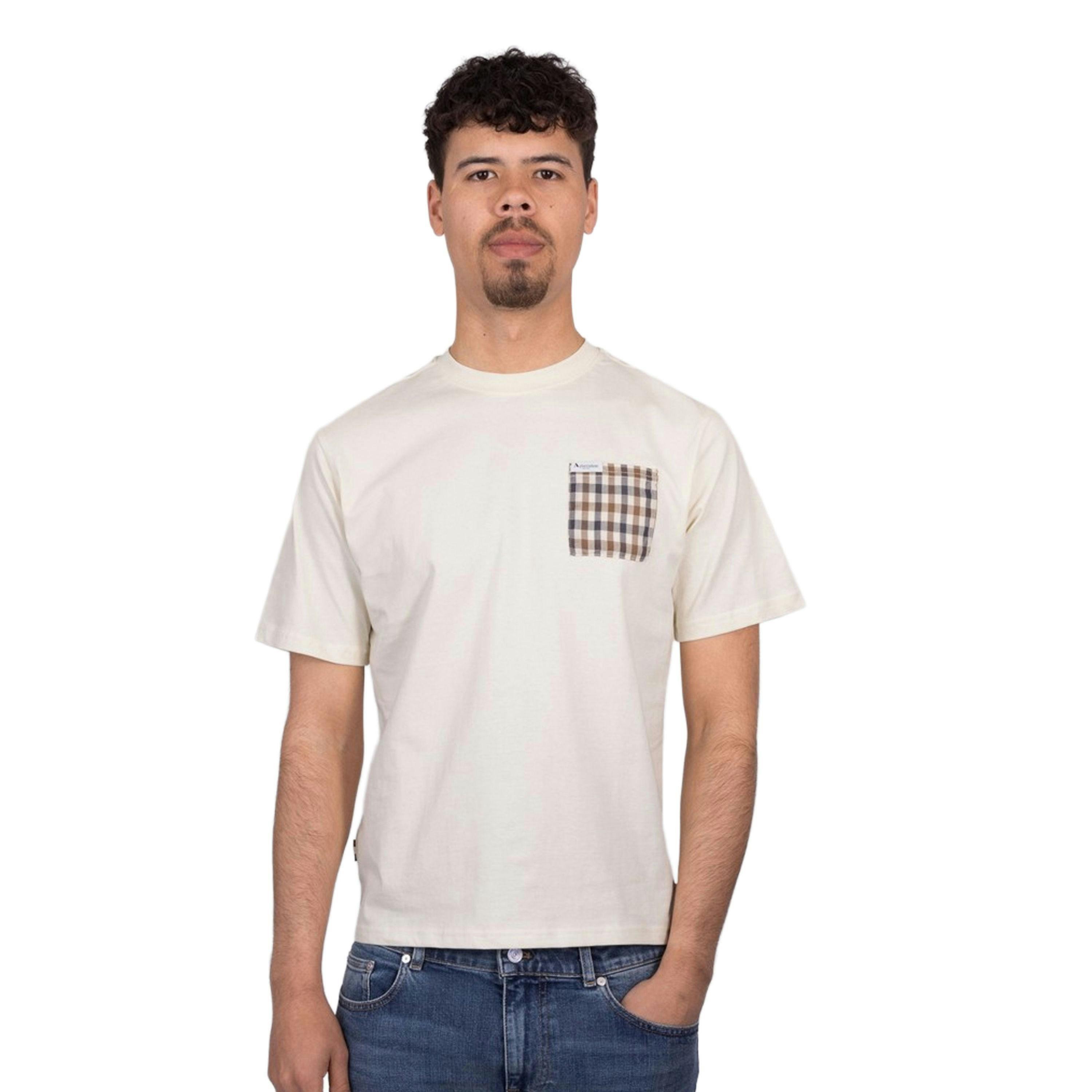 Aquascutum Mens Checked Chest Pocket Active T-Shirt , view 4 of 4
