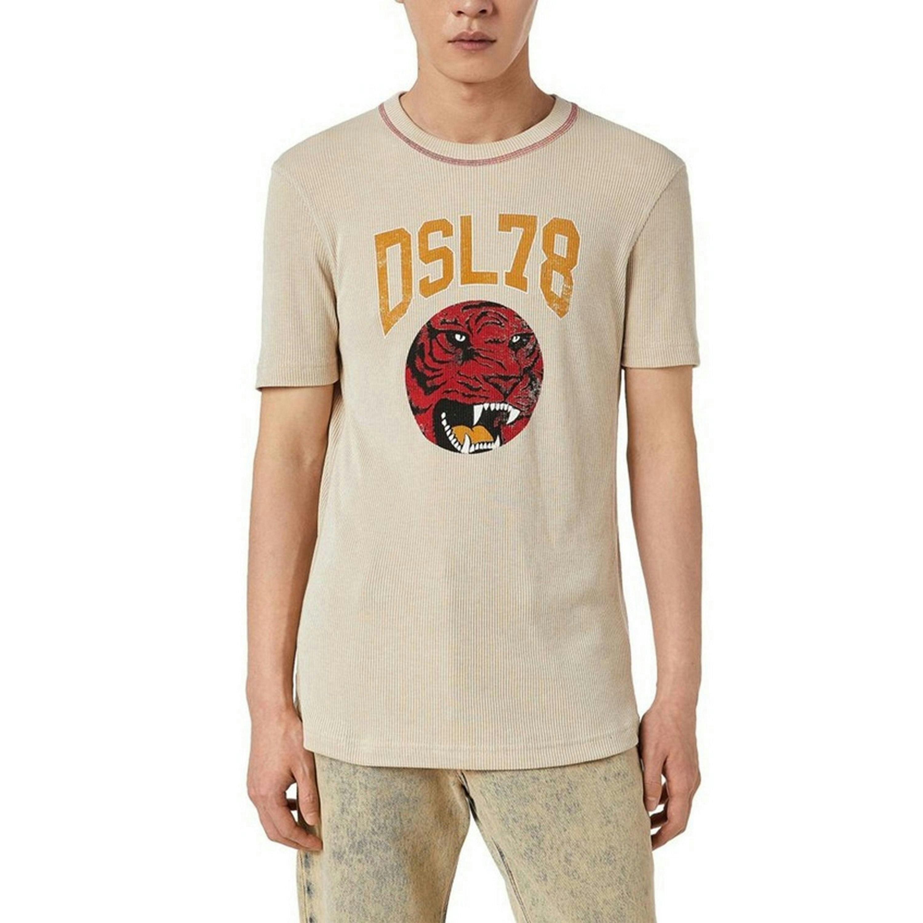 Diesel Unisex Adult DSL78 Logo Ribbed T-Shirt , view 3 of 3