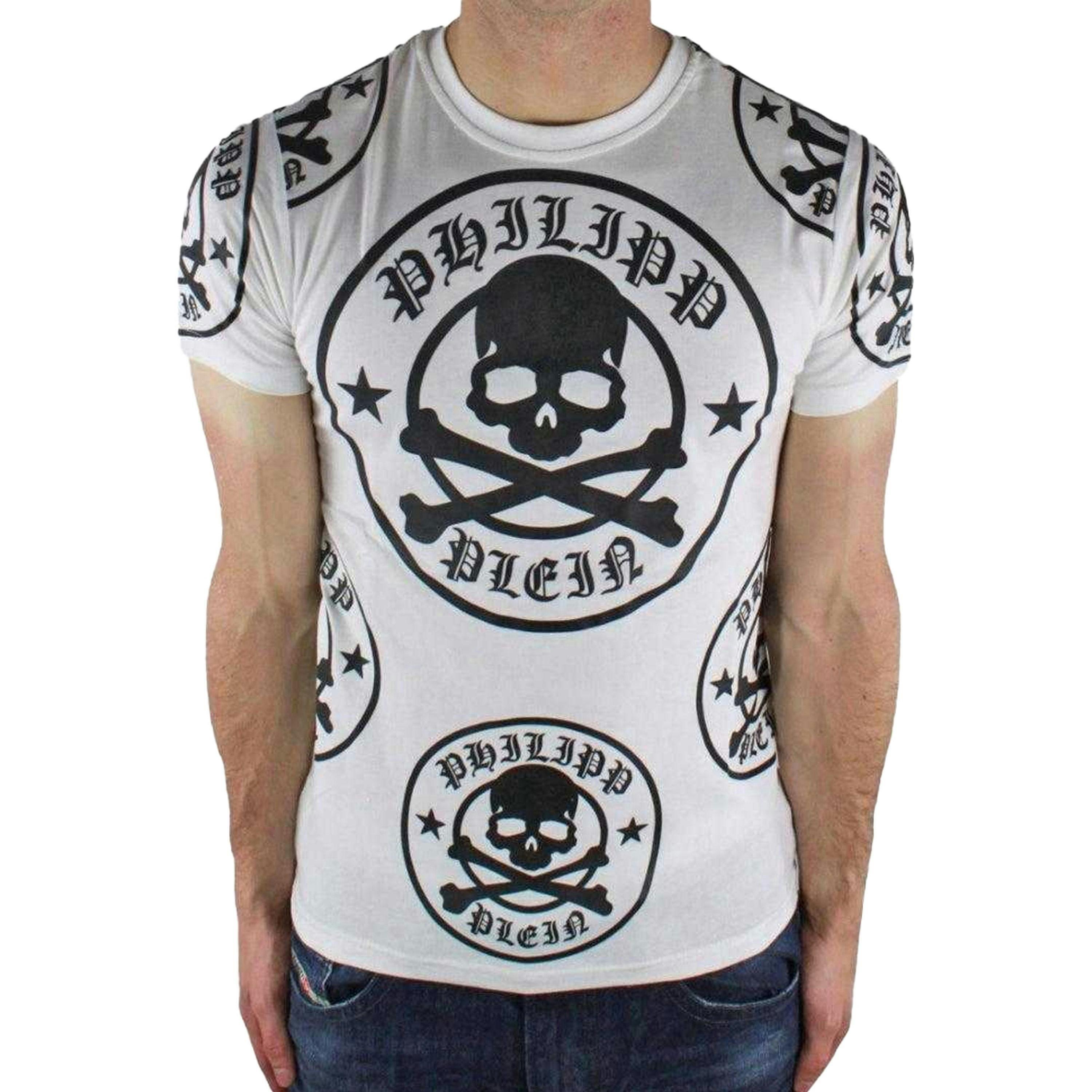Philipp Plein Mens Multi Logo T-Shirt , view 1 of 2