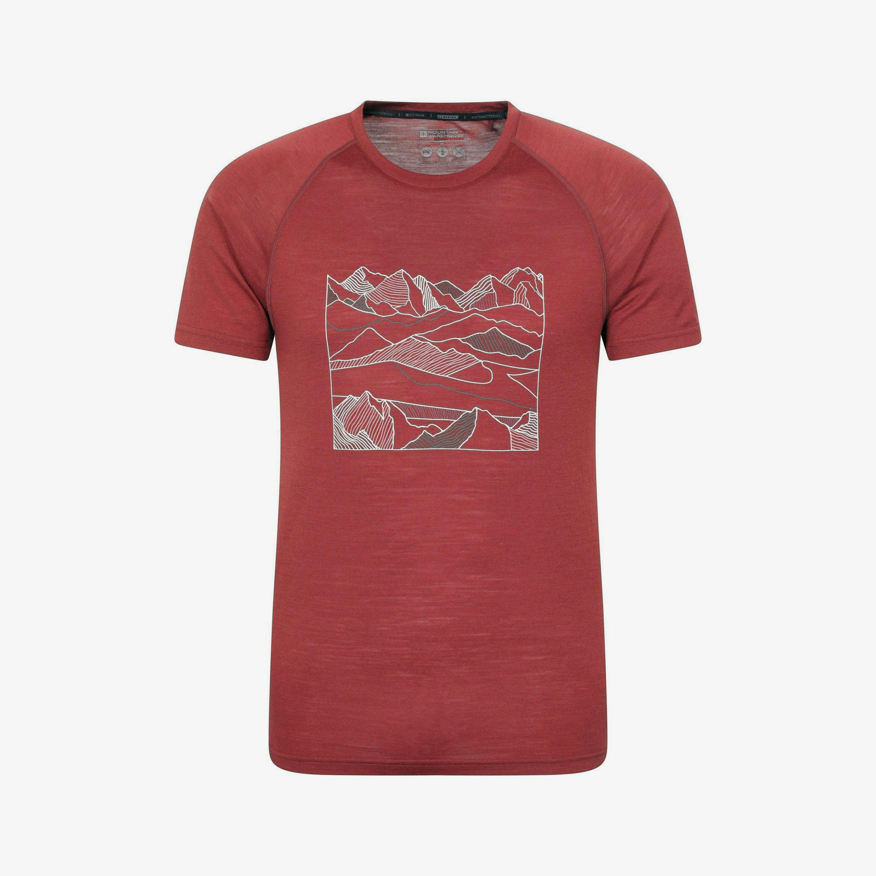 Mountain Warehouse Mens Quest Printed Merino Blend Thermal Top , view 1 of 1