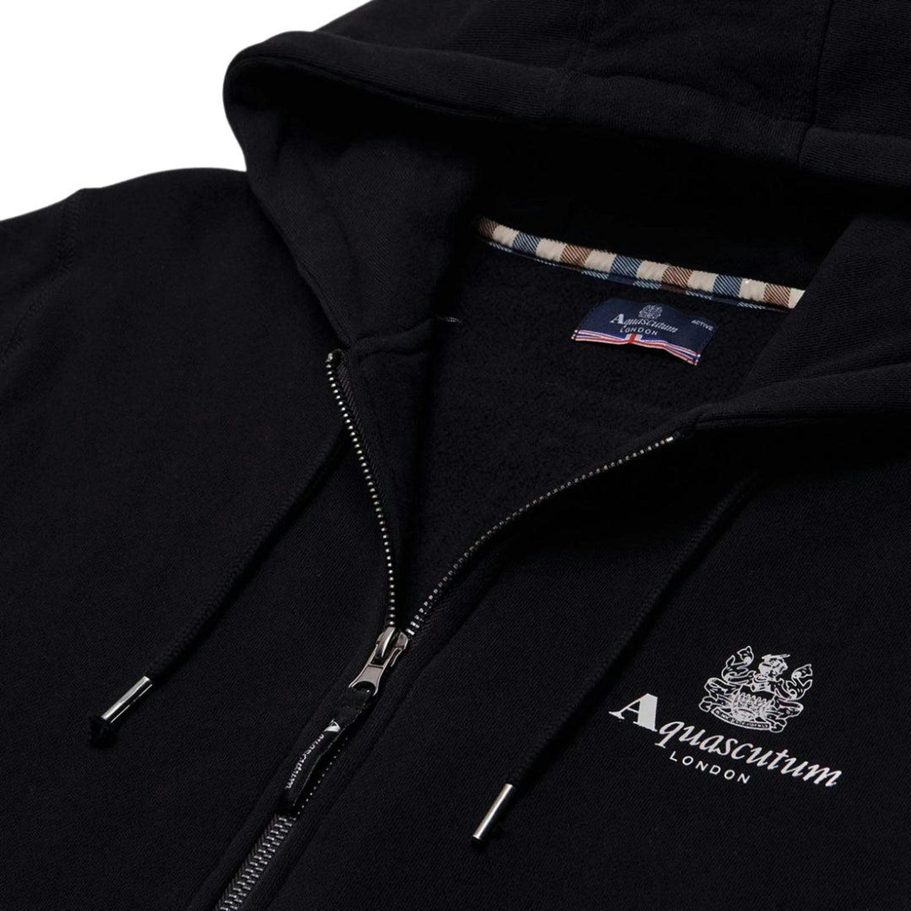 Aquascutum Mens Active Small Logo Full Zip Hoodie , view 3 of 4