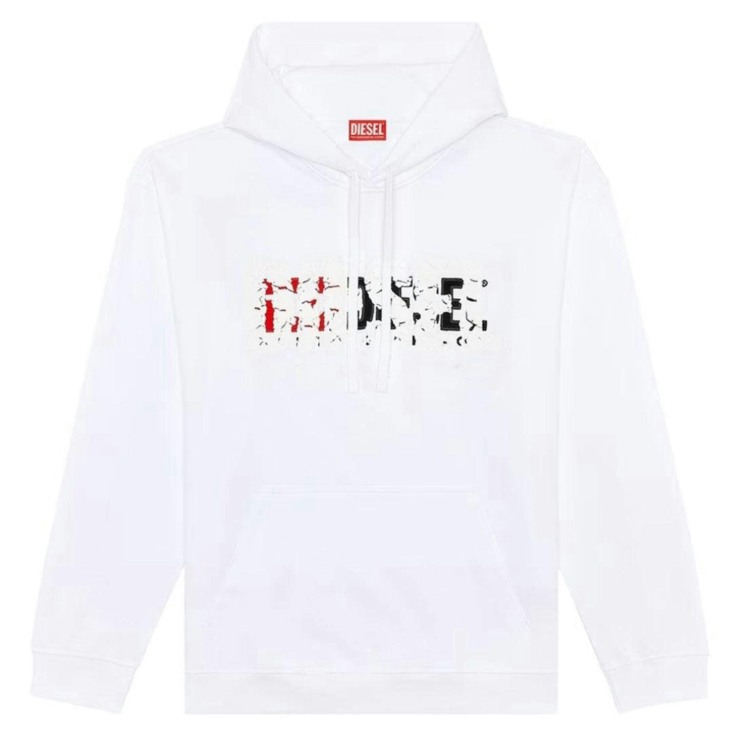 Diesel Mens Double Destroyed Logo Hoodie , view 1 of 2
