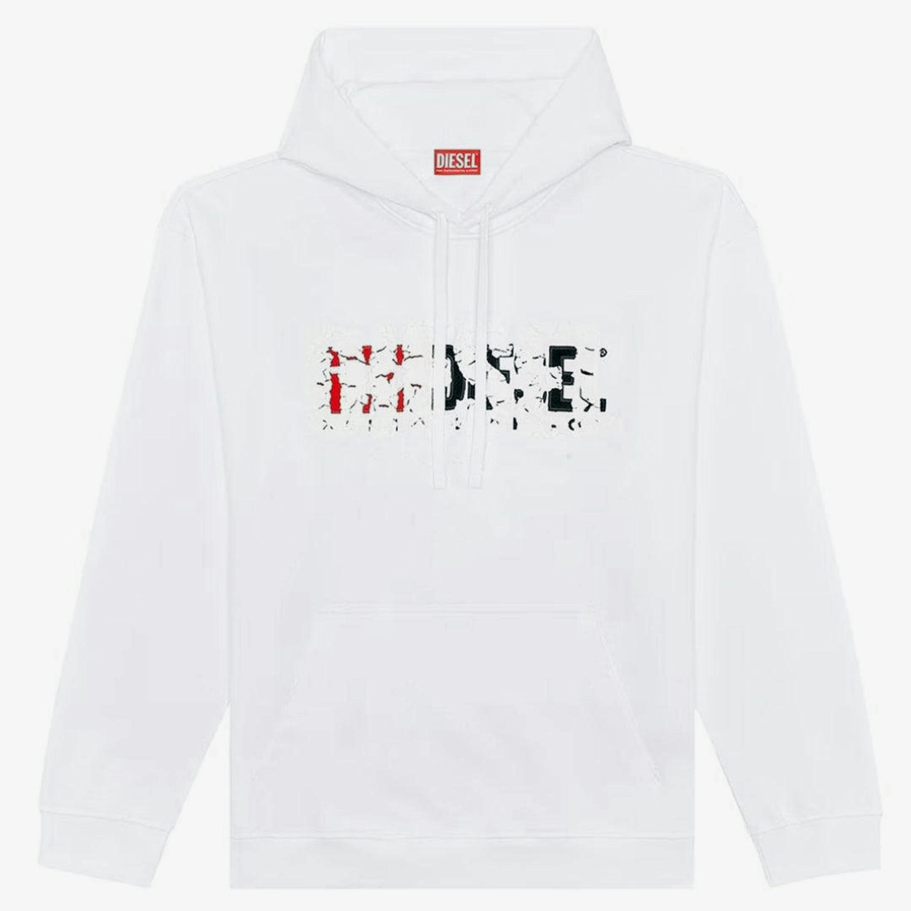 Diesel Mens Double Destroyed Logo Hoodie , view 1 of 1