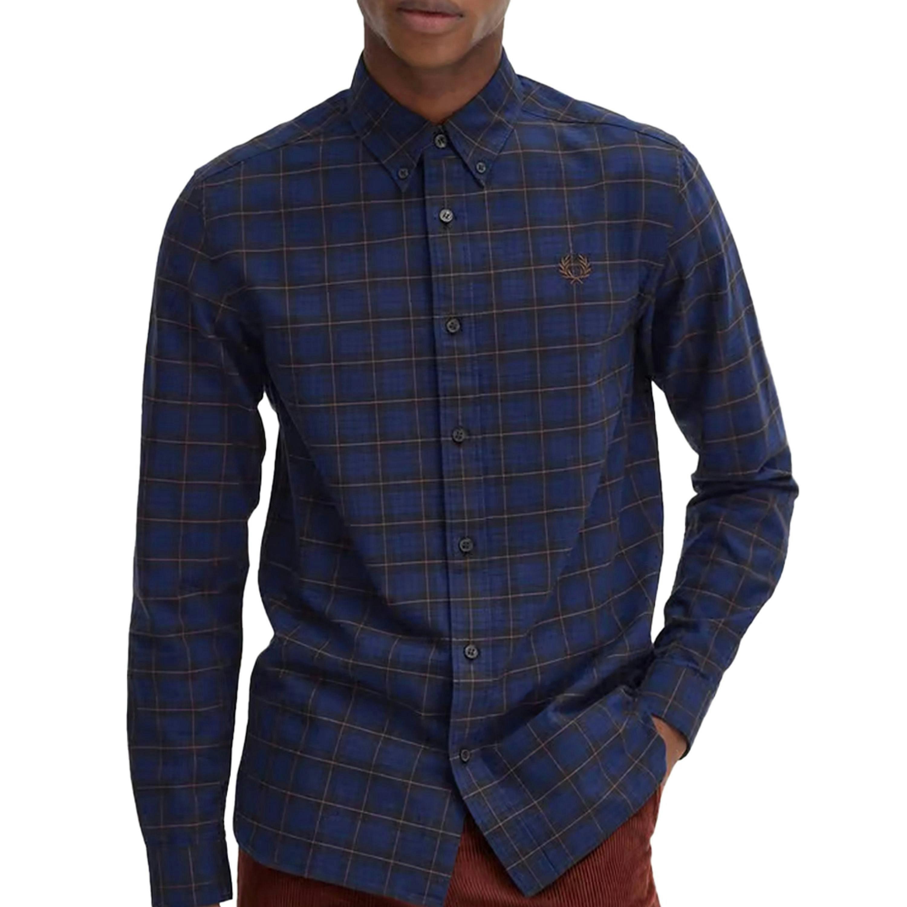 Fred Perry Mens Tartan Long-Sleeved Shirt , view 4 of 5