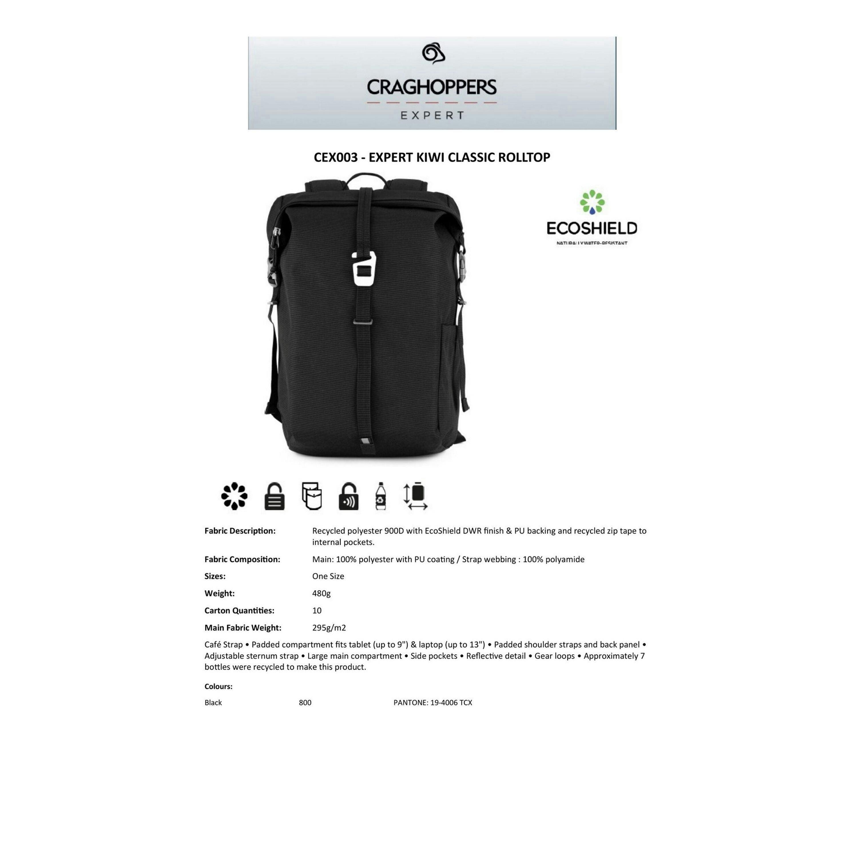 Craghoppers Kiwi Classic Roll Top Backpack , view 4 of 6