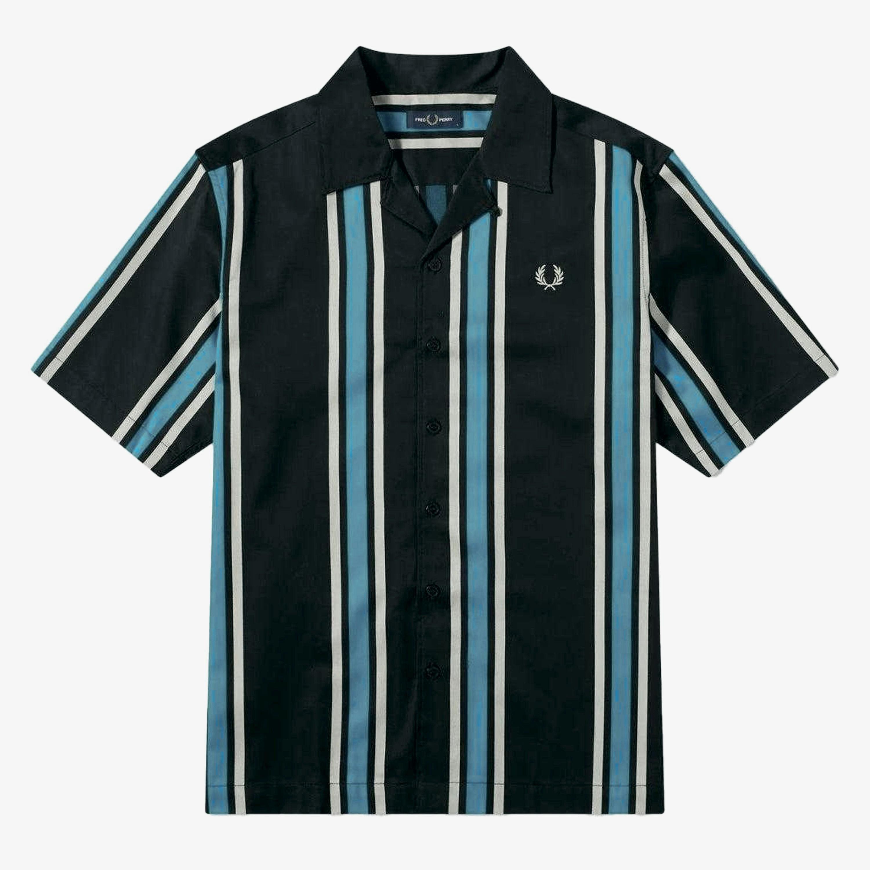 Fred Perry Mens Striped Revere Collar Shirt , view 1 of 1