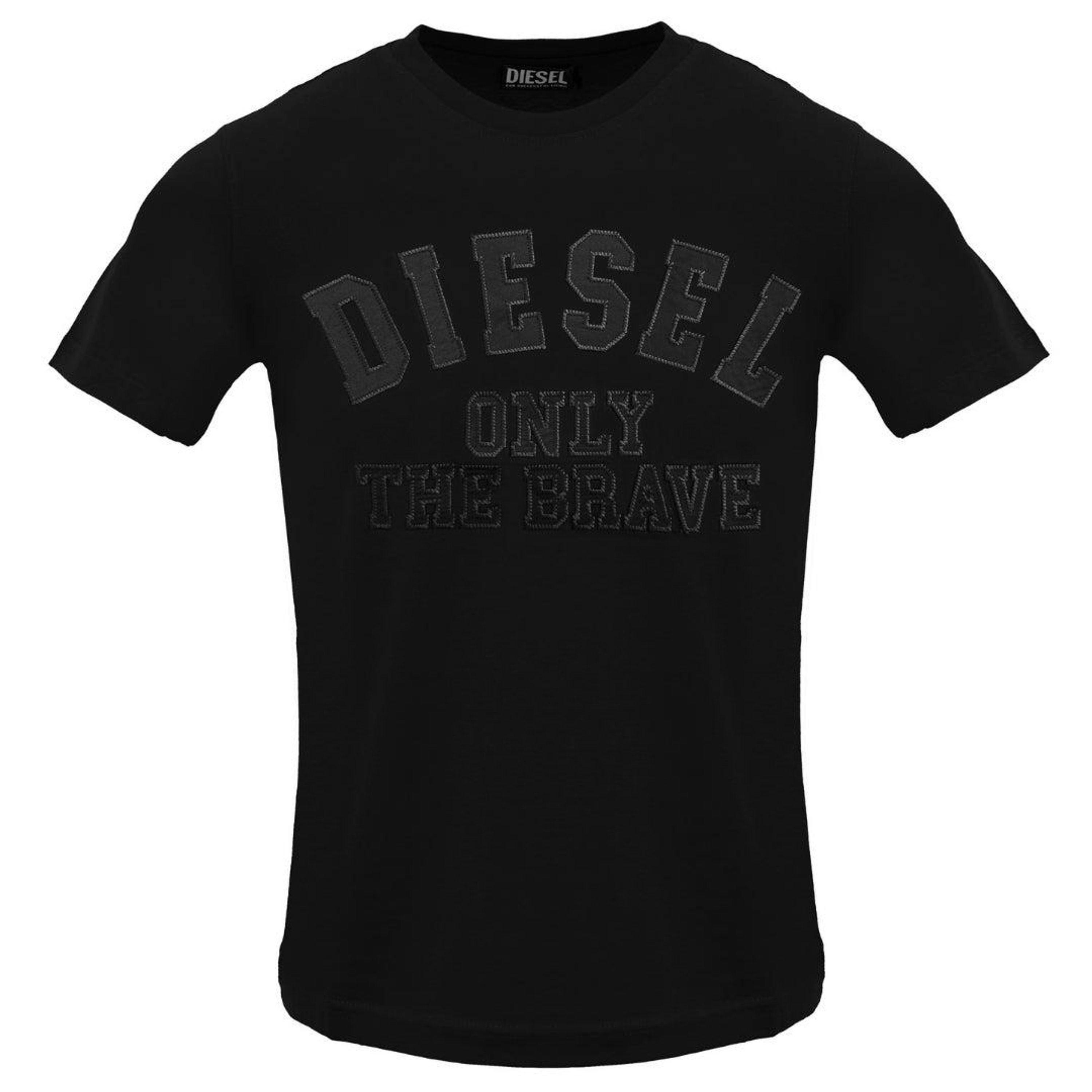 Diesel Mens Monotone Logo Embossed T-Shirt , view 1 of 2