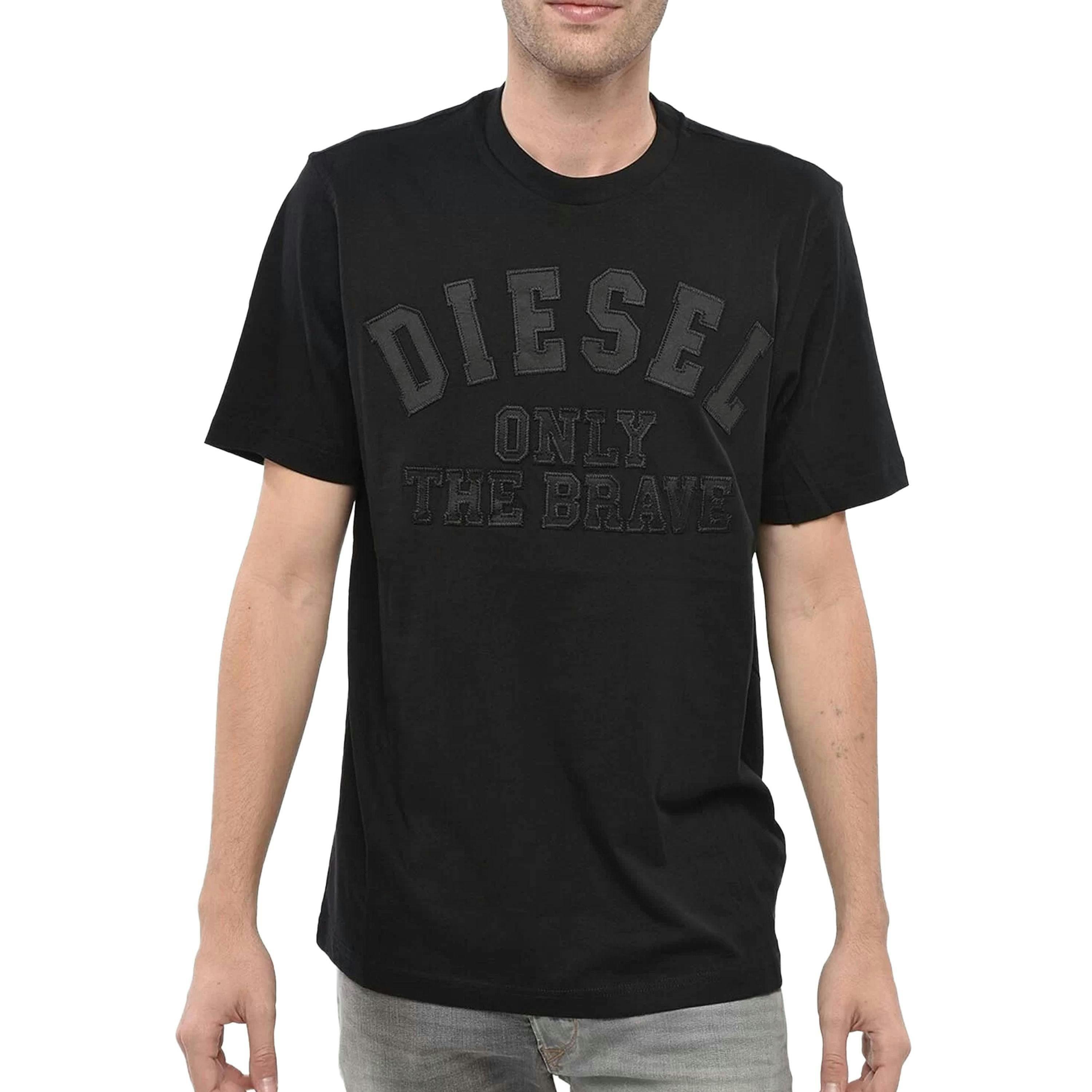 Diesel Mens Monotone Logo Embossed T-Shirt , view 4 of 4