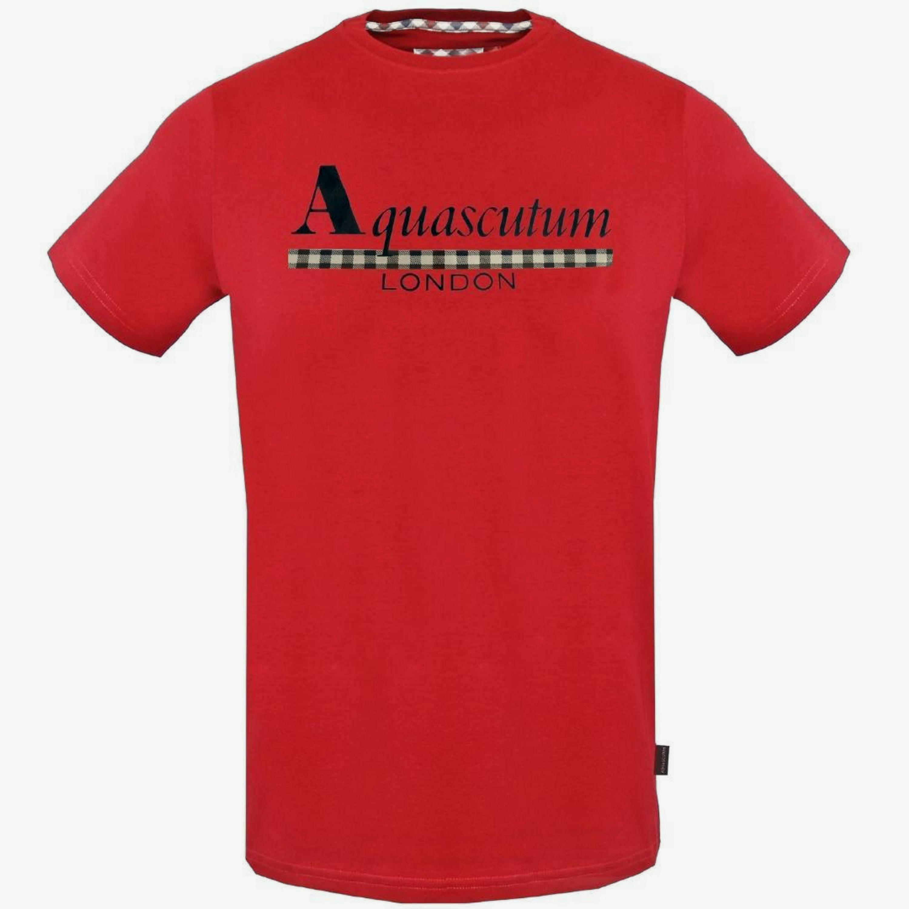Aquascutum Mens Checked Logo Strip T-Shirt , view 1 of 1